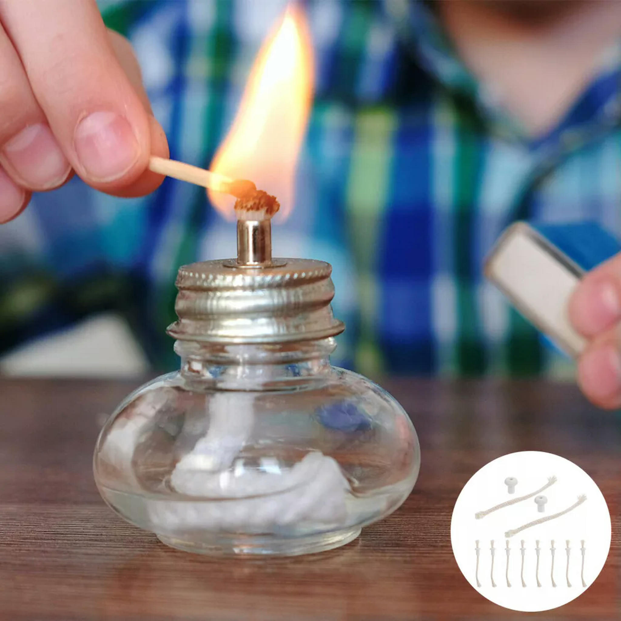 TUMALL 10 Set Rounds Holder Lamp Wick DIY Oil Makingdefault