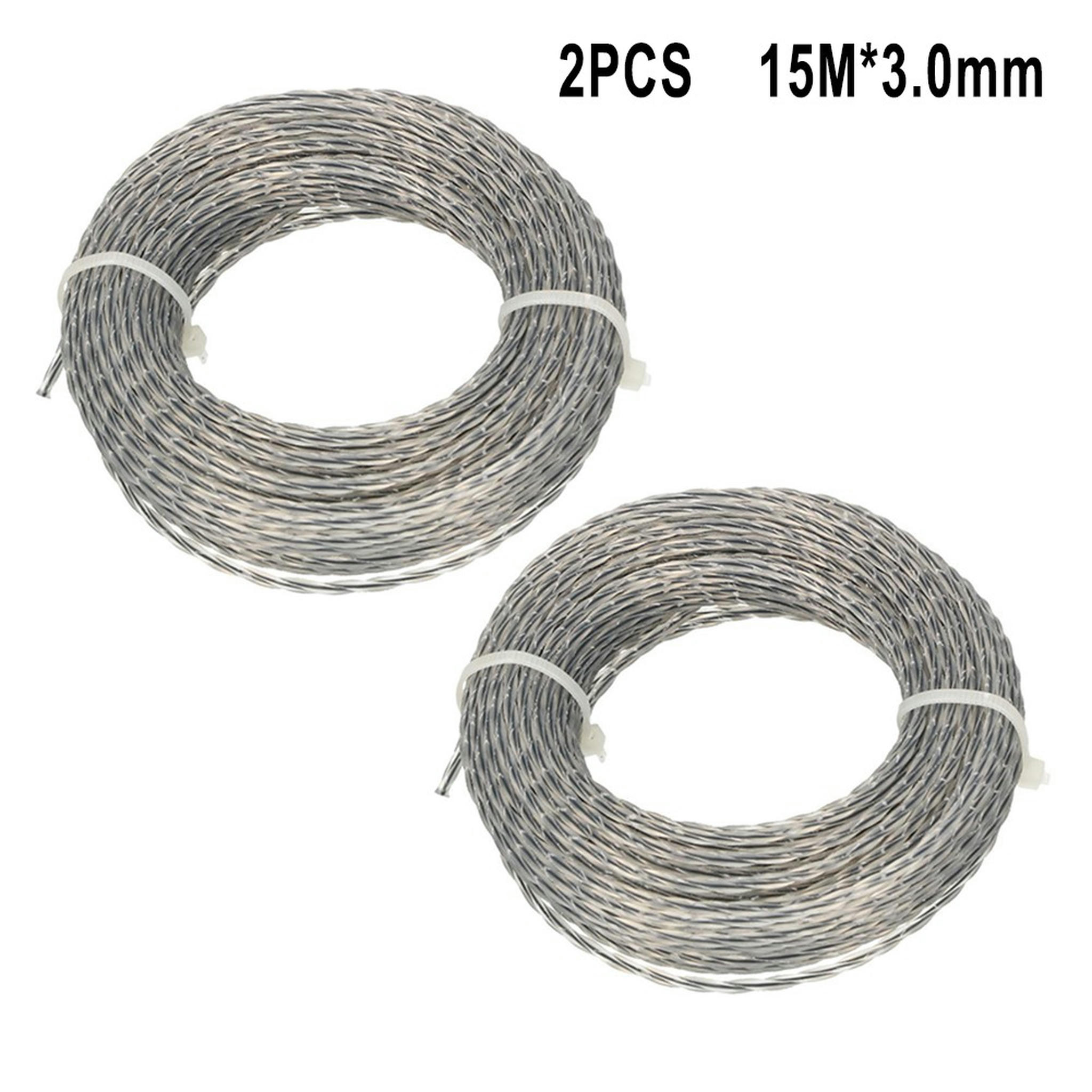 TUMALL 2 Sets Core Reinforced Grass Trimmer Line 2.0 3.0mmx15m (30m