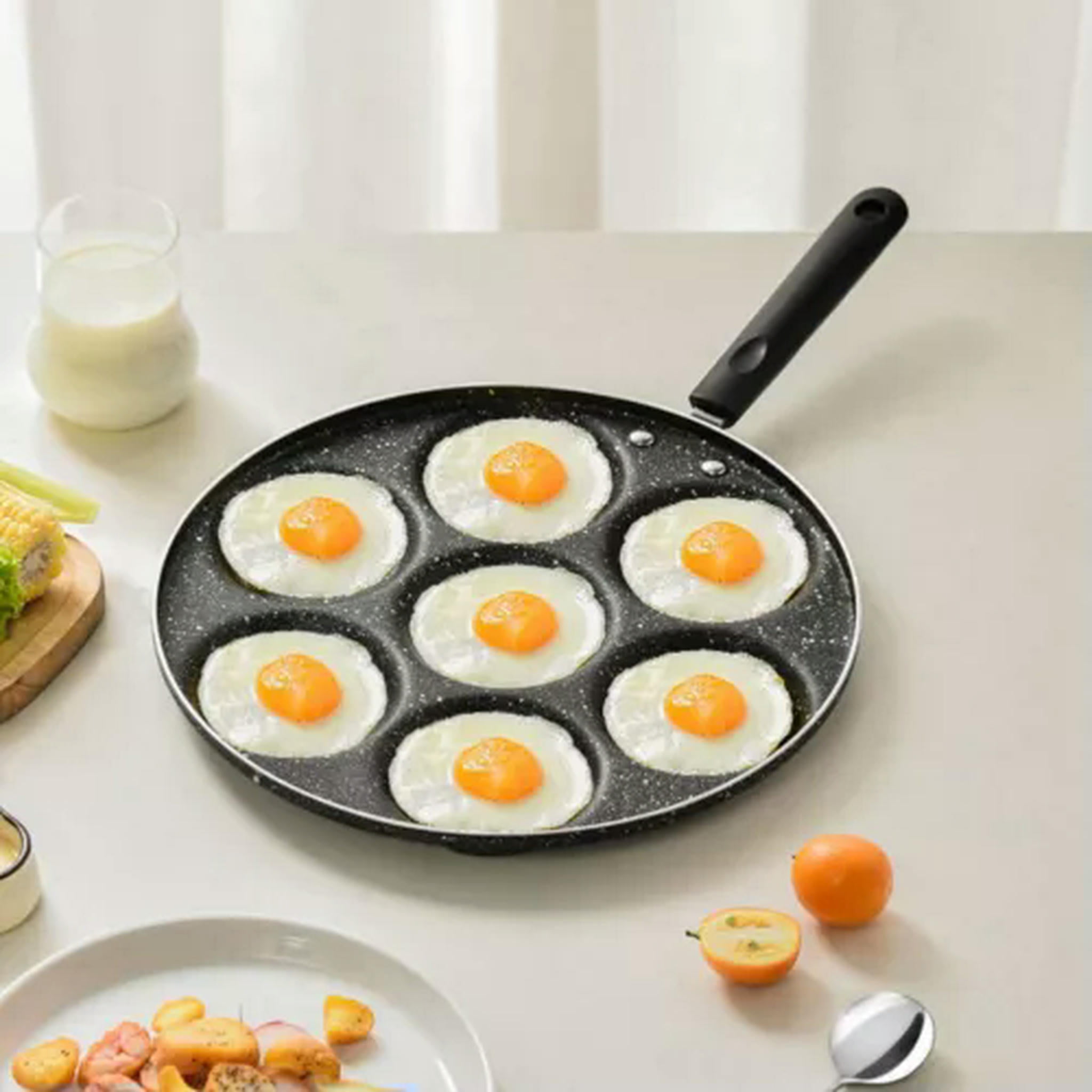 TUMALL 4/ 7 Holes NonStick Eggs Pancake Frypan Frying Pan Omelette