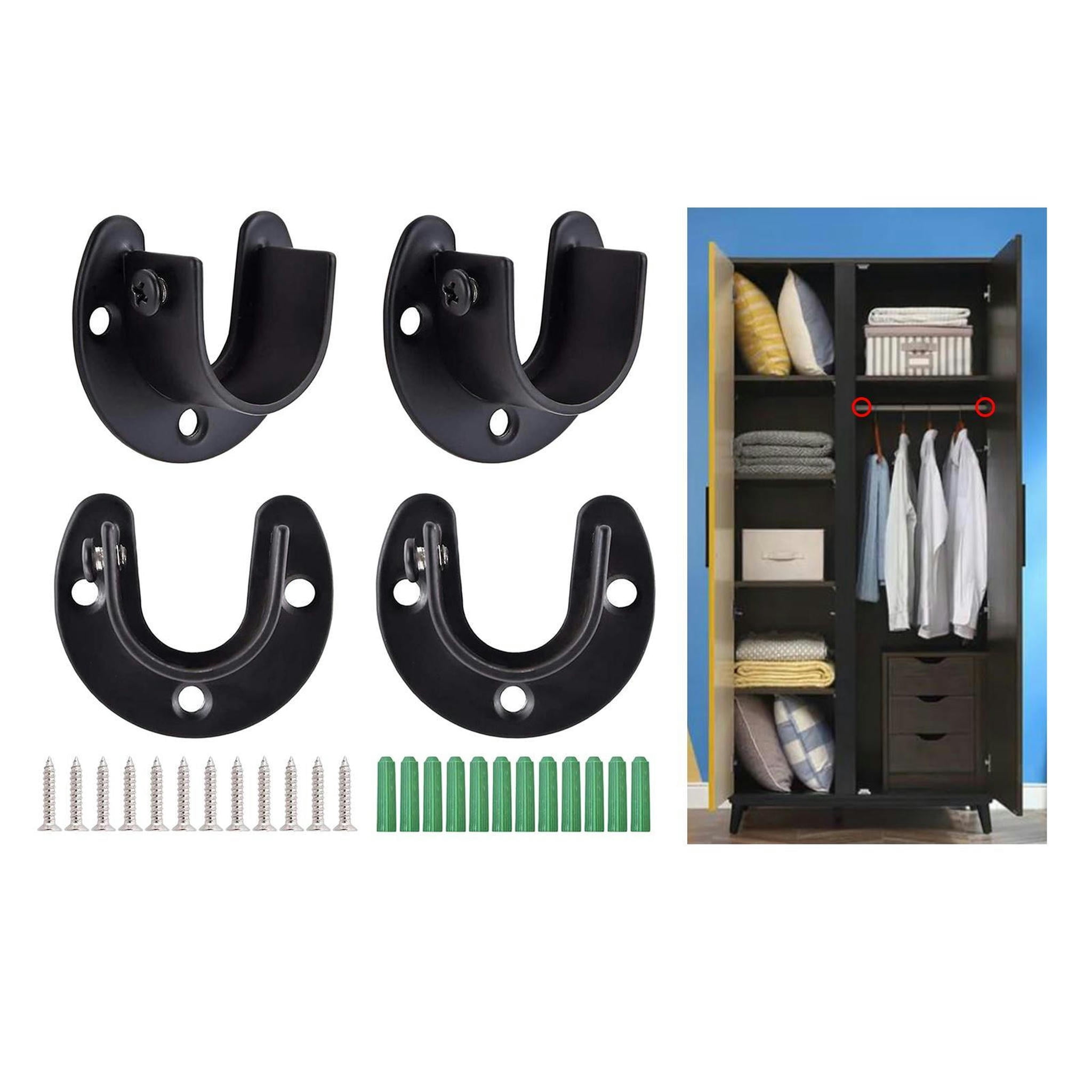 TUMALL 4x Stainless Steel Closet Rod Holder Heavy Duty Flange Holder