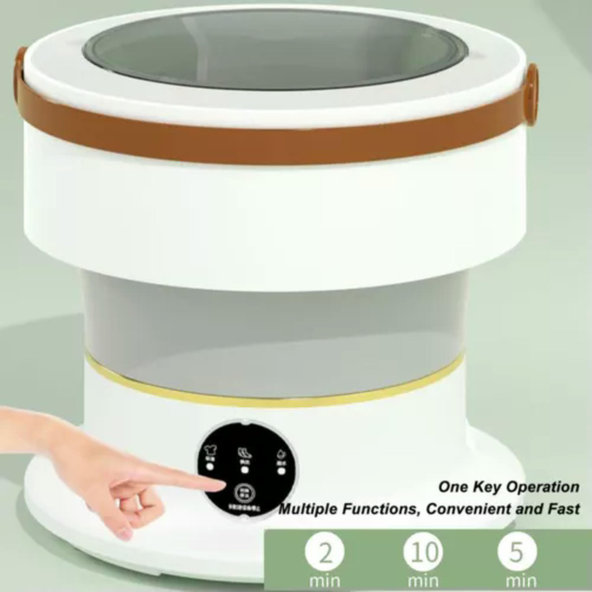 TUMALL 8L Folding Washing Machine W/Rotating Dryer Portable Laundry