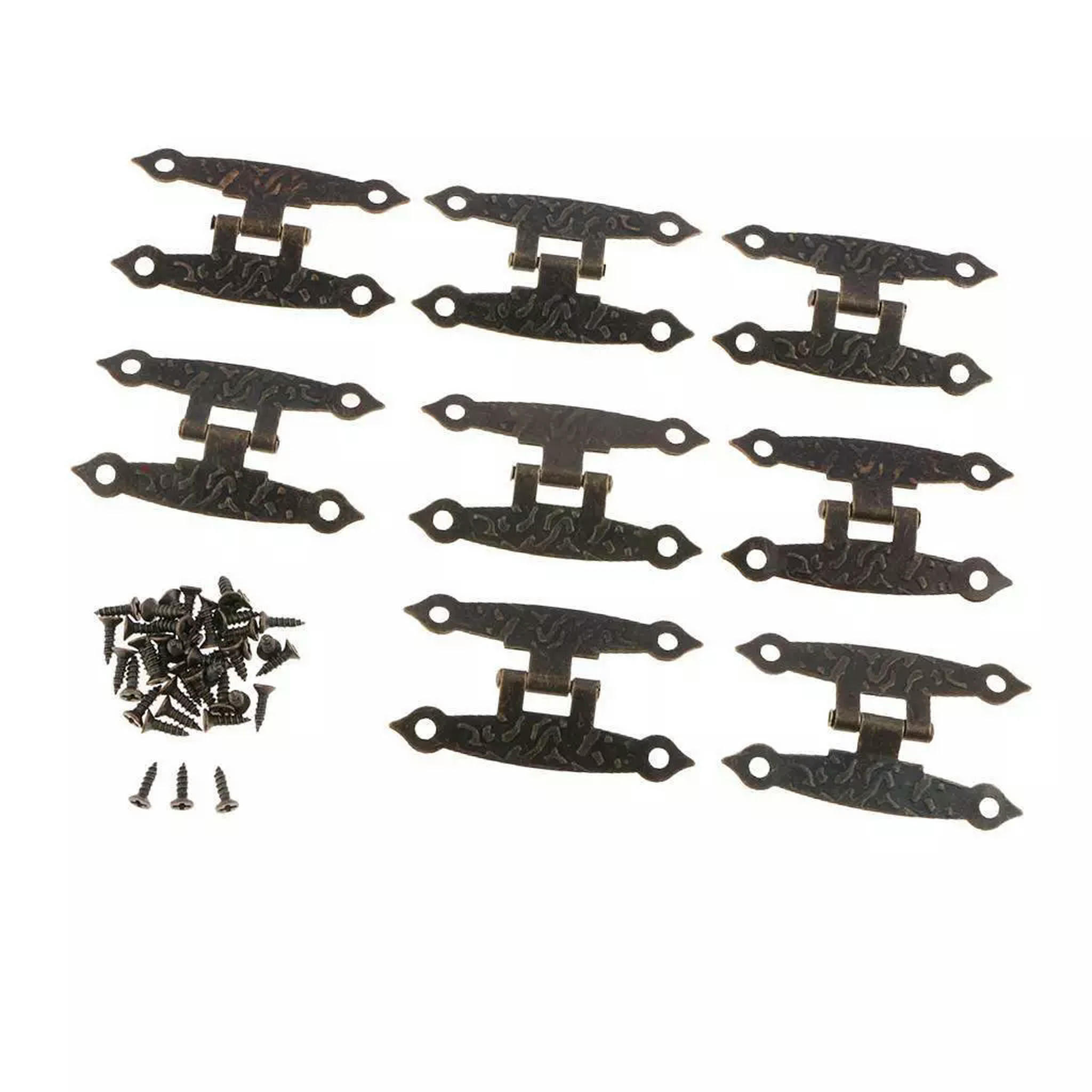 TUMALL 8Pcs Wooden Furniture Window Door Hinges Replacement Hardware