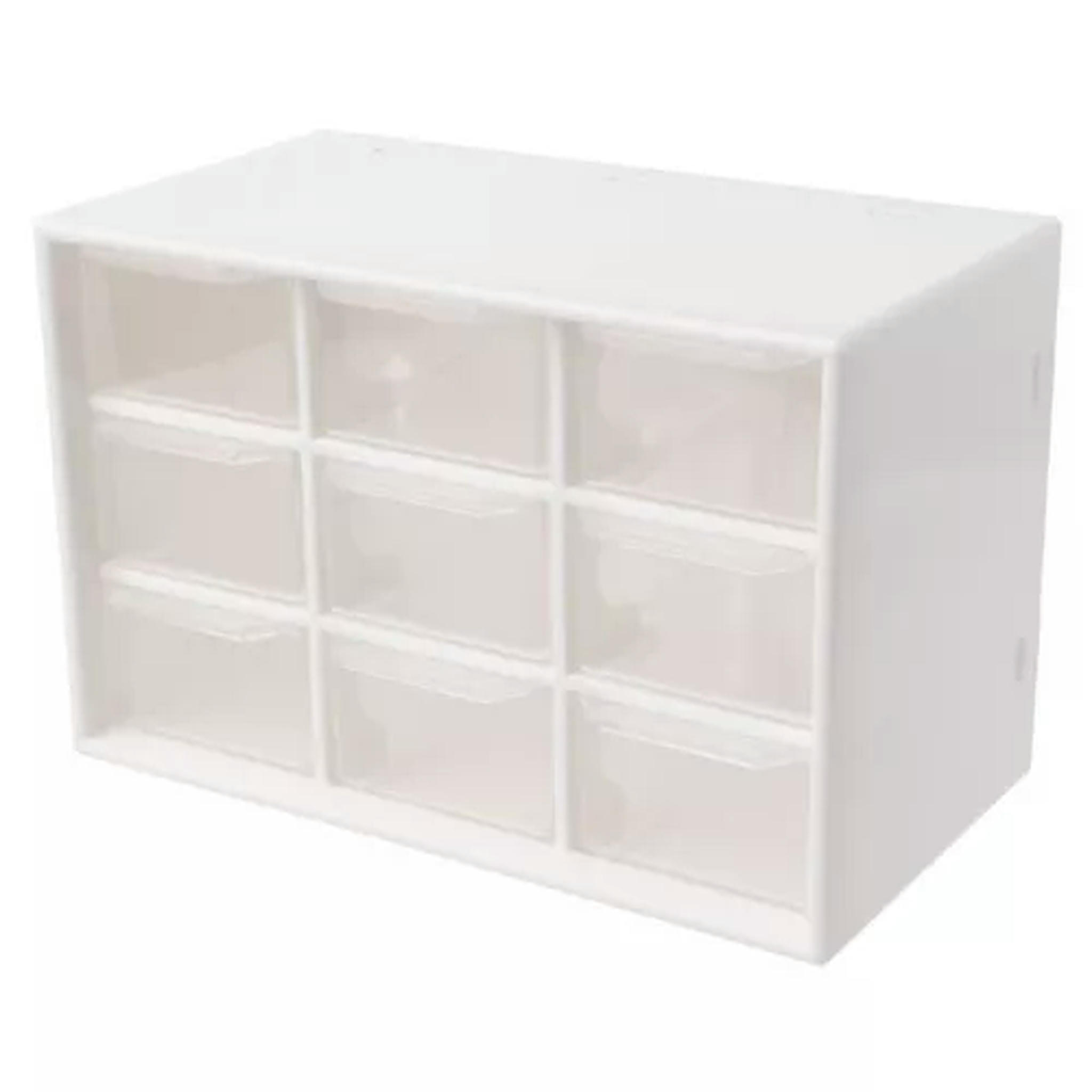 TUMALL 9 Drawer Storage Desktop Makeup Bin Box JewelleryWhite