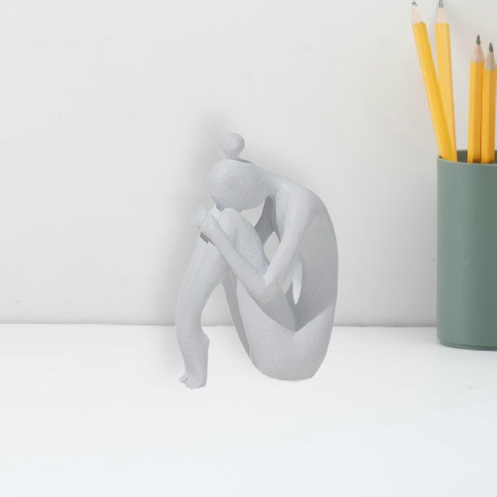TUMALL Abstract Art Sculpture Modern Statue Decorative Book End Minimalism Holiday Gift-White