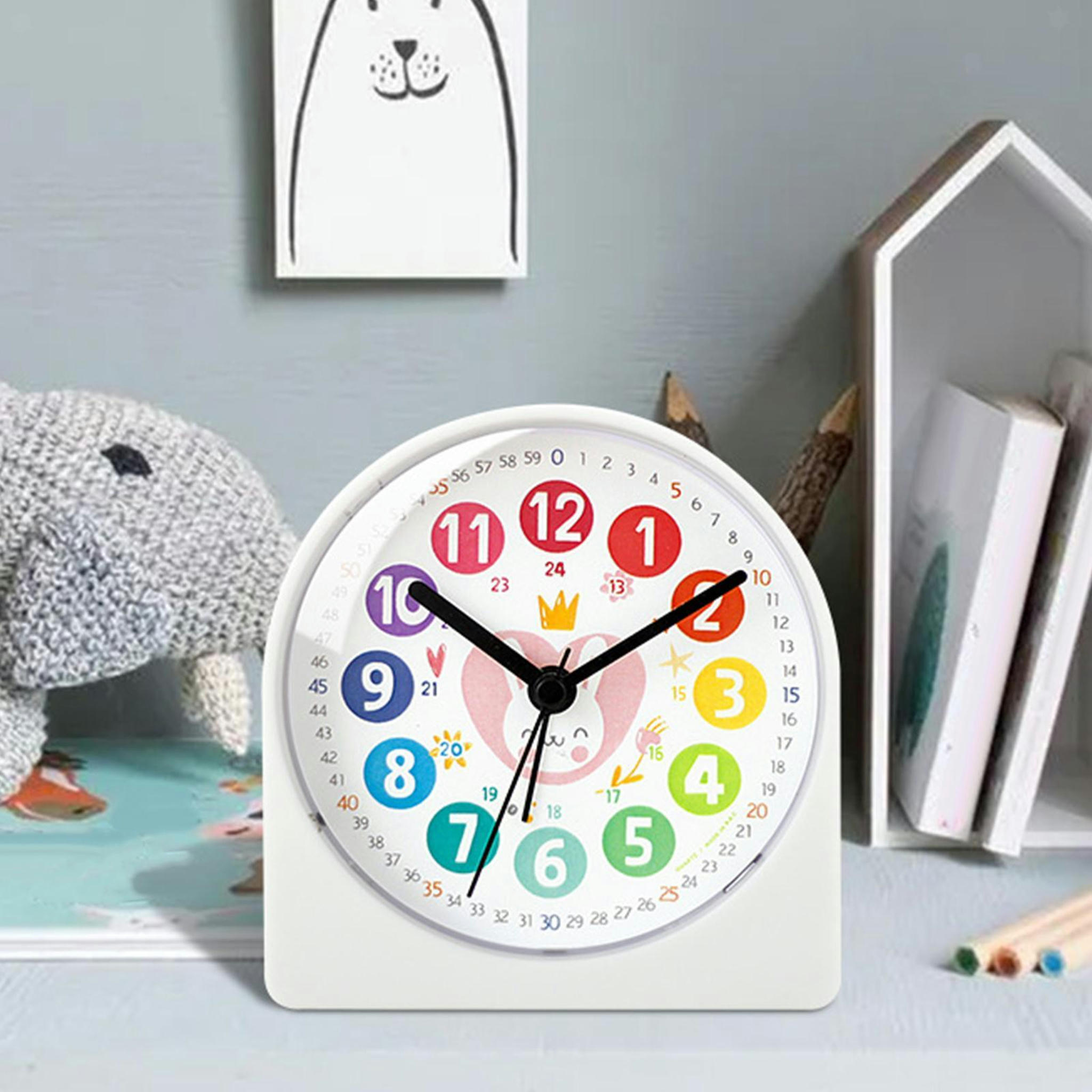 TUMALL Analog Night Lamp Mute Telling Time Teaching Clock for Classroom