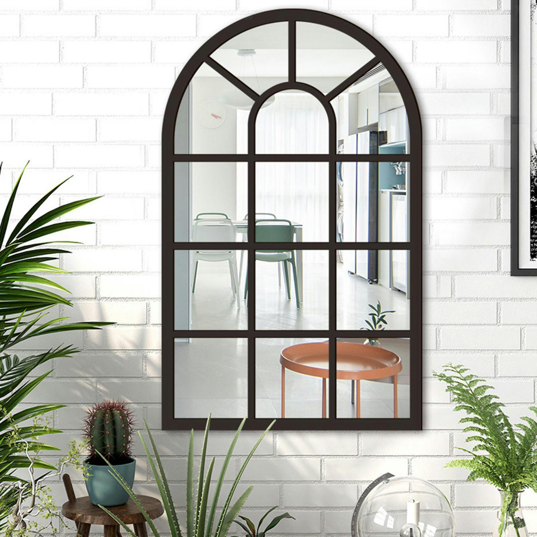 TUMALL Arched Window Wall Mirror Wall Decor Wood Acrylic Wall