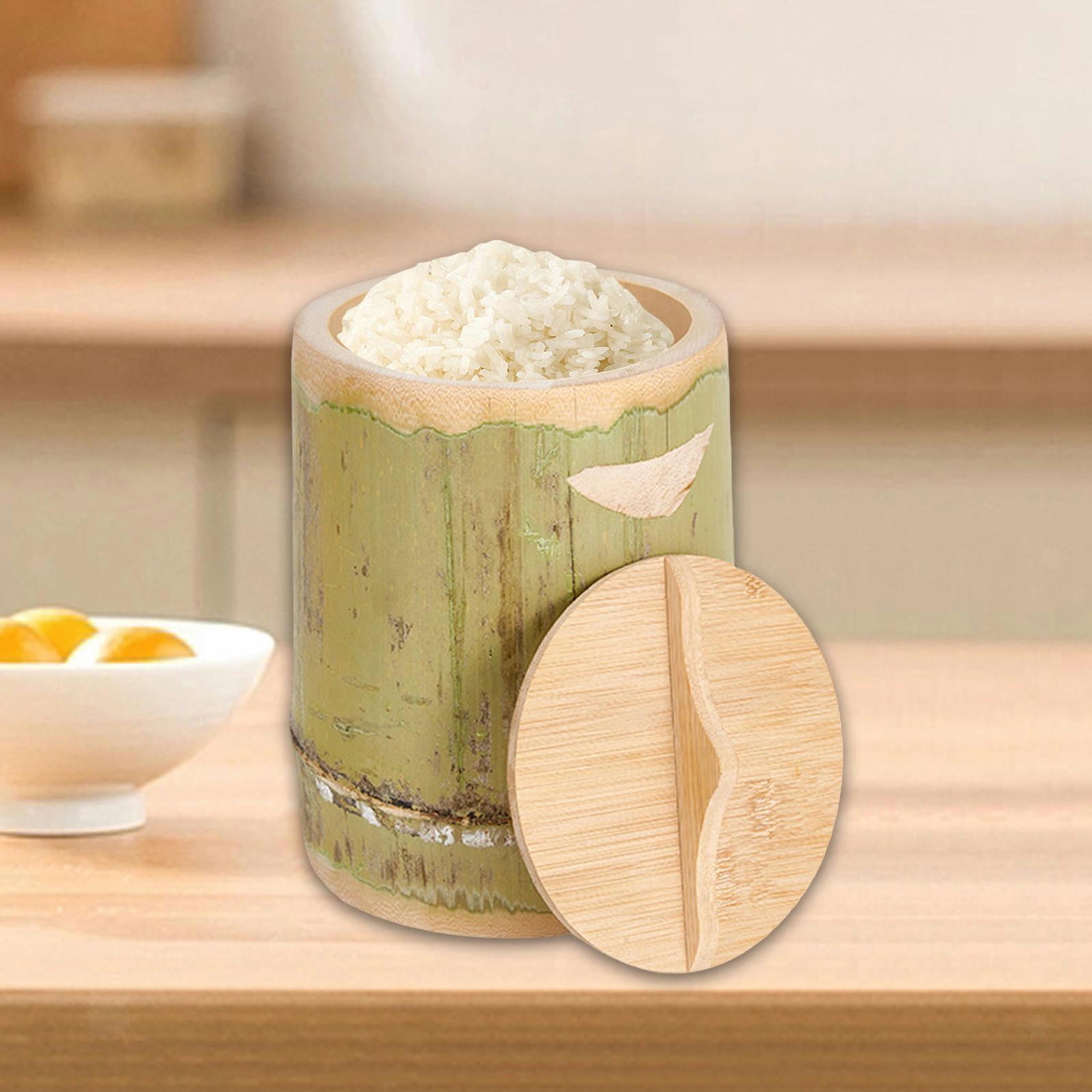 TUMALL Bamboo Steamed Rice Barrel Nonstick with Cover for Snacks Tofu