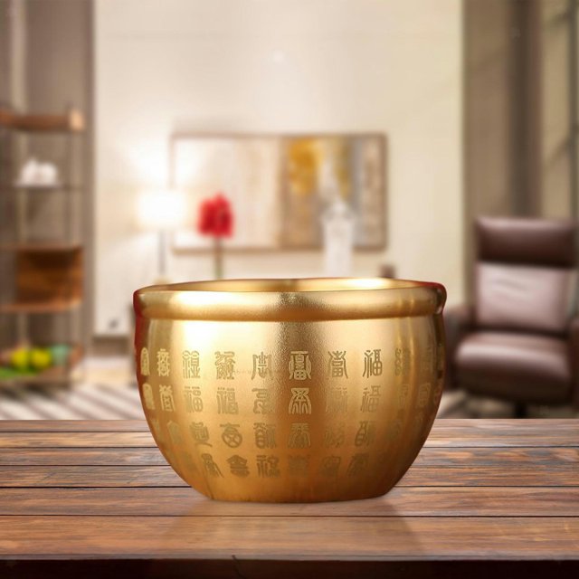 TUMALL Brass Feng Shui Bowl Chinese Character Fu Bowl Treasure Bowl