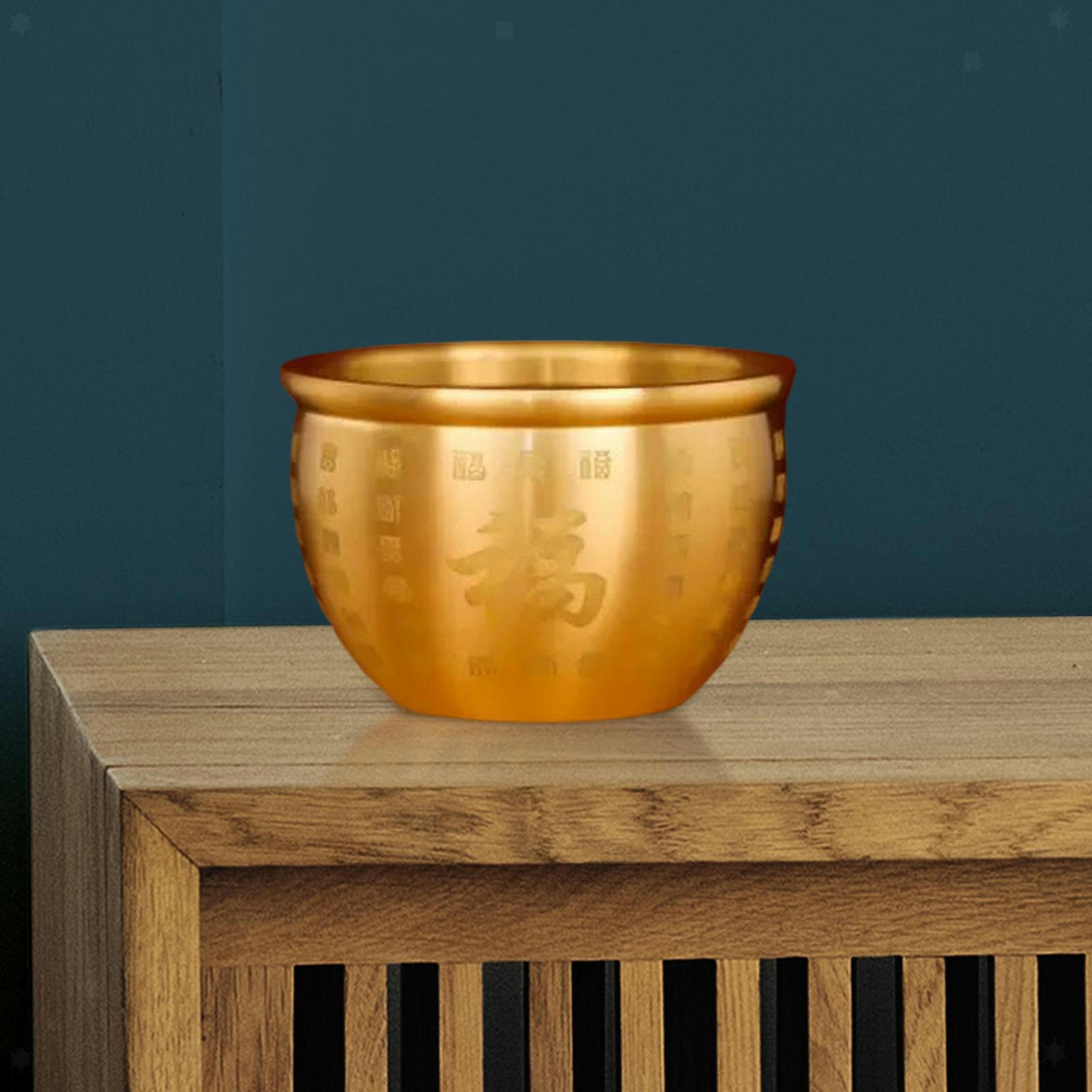 TUMALL Brass Feng Shui Bowl Chinese Character Fu Bowl Treasure Bowl