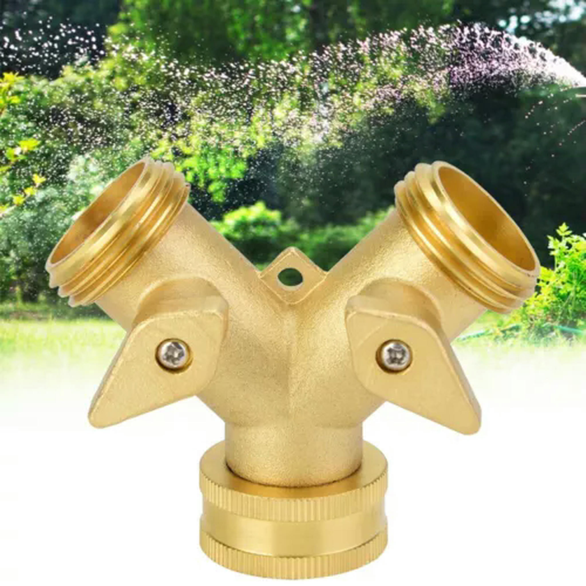 TUMALL Brass Garden Hose Connector Splitter Shut off Water Ball Valves