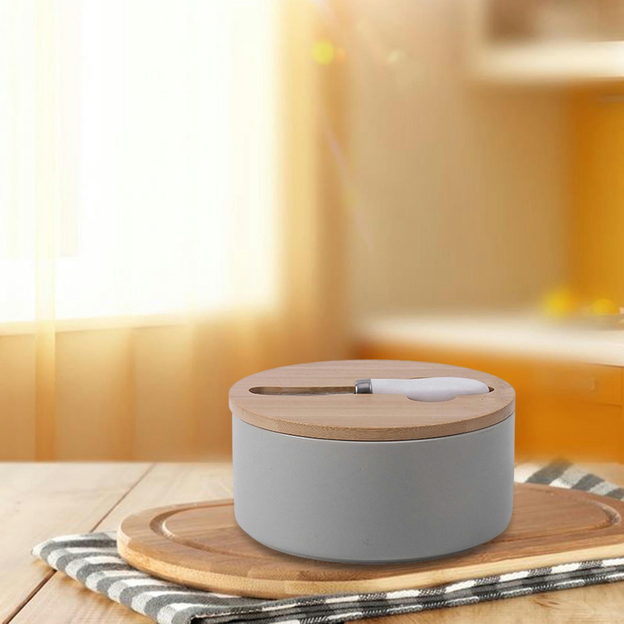 TUMALL Butter Dish with Lid, Porcelain Butter Container for Counter