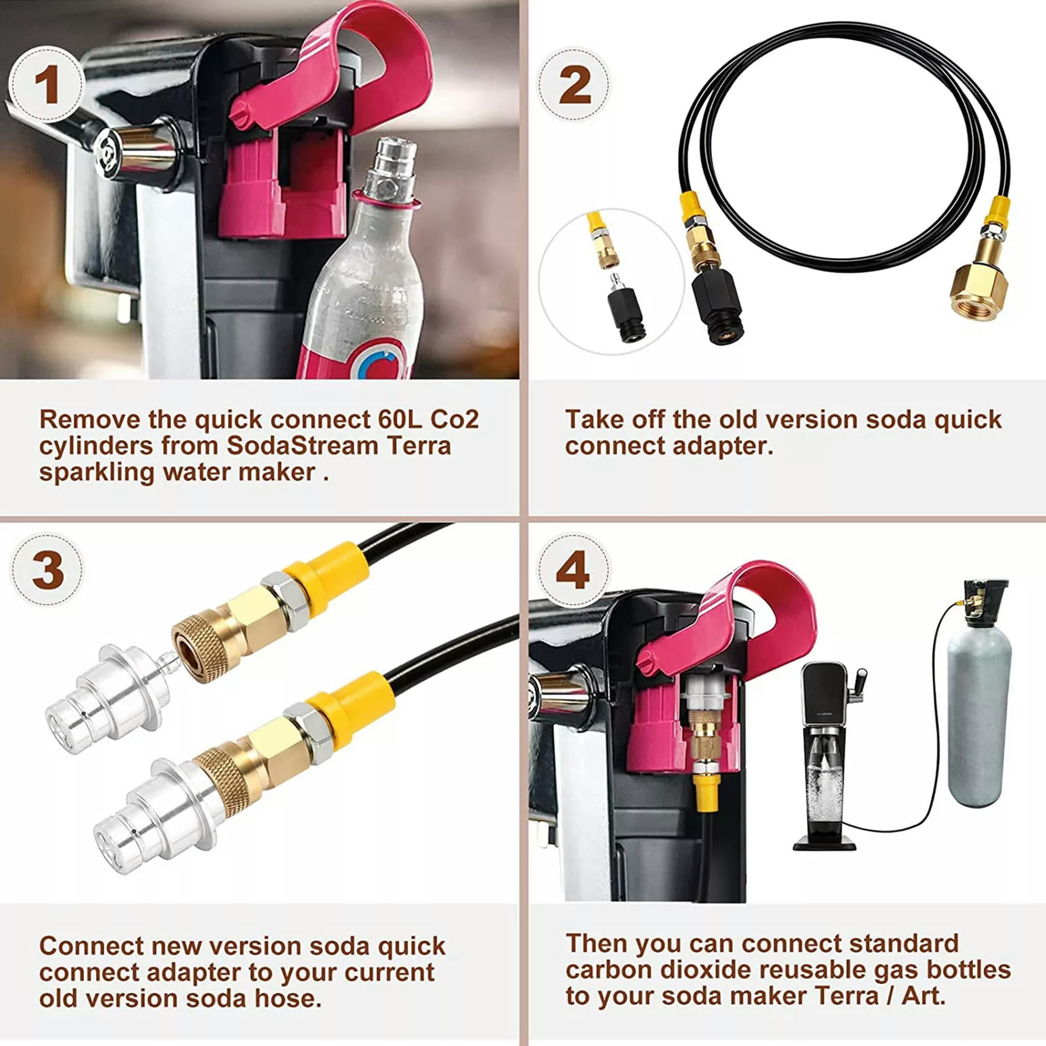 TUMALL CO2 Adapter For Soda Water For For Terra For Art Soda Maker CO2