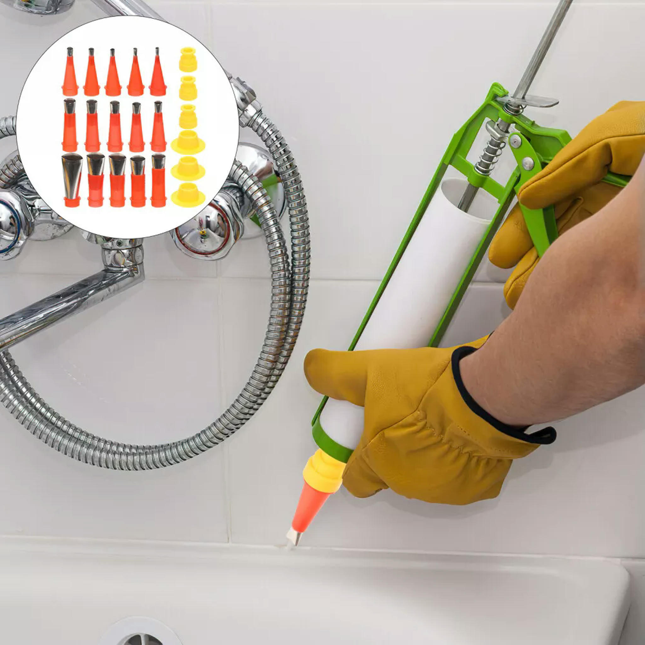 TUMALL Caulking Nozzle Tips Nozzles Extension Stainless Steel