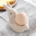 TUMALL Ceramic Rabbit Egg Cup Modern for Hard Boiled Eggs for Easter