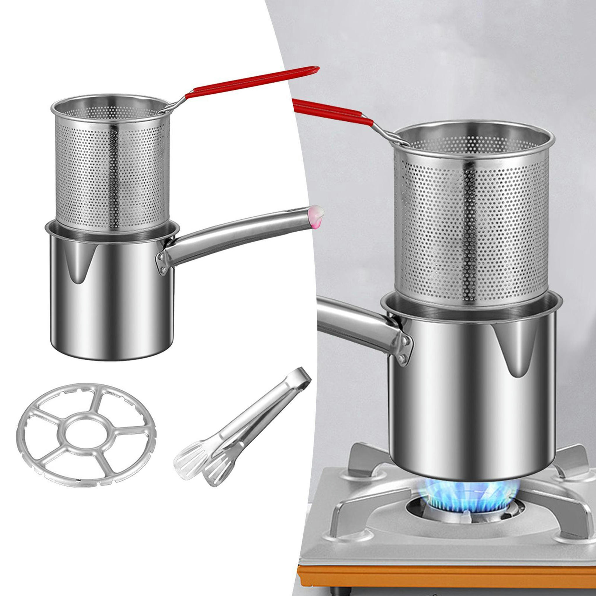 TUMALL Deep Frying Pot with Strainer Basket for Frying Restaurant