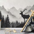 TUMALL Deer Decals Mountain Forest Elk Wall Paper Peel and Stick Large
