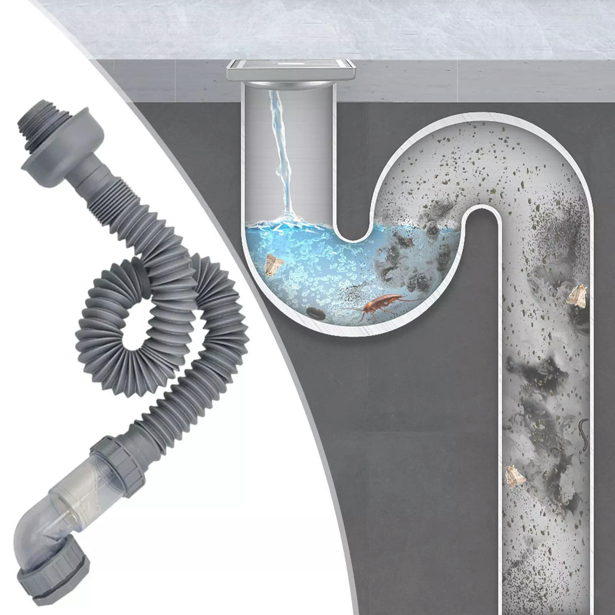 TUMALL Extended Sink Drain Pipe Flexible Expandable Washbasin Easy to