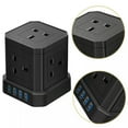 TUMALL Extension Cord With Multiple Outlets Black Extension Lead