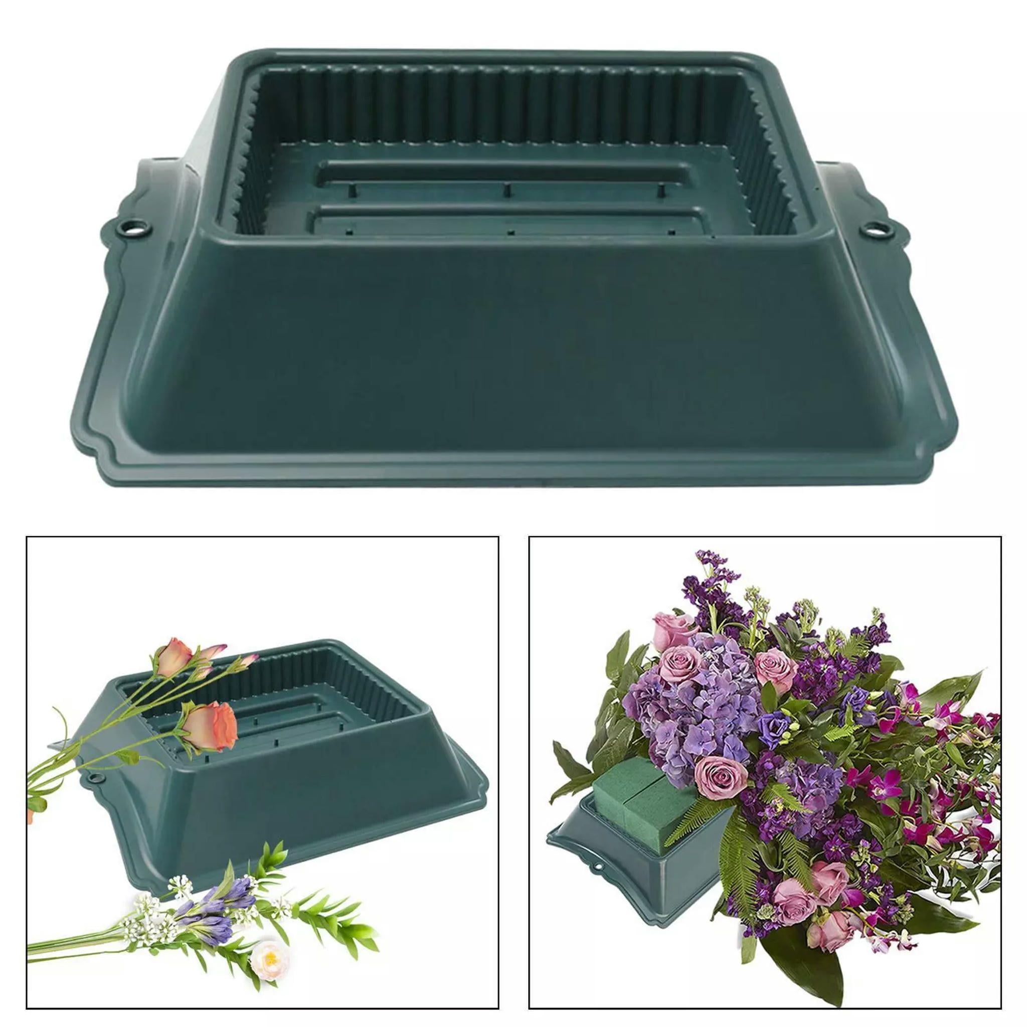 TUMALL Floral Casket Saddle Multifunction Grave Vase for Headstones