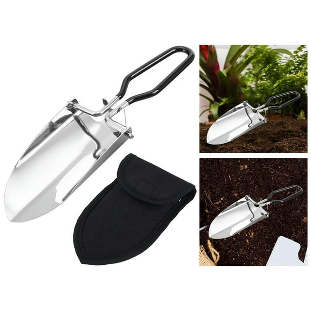 TUMALL Foldable Garden Trowel, Small Hand Spade, Planting Spade, Garden
