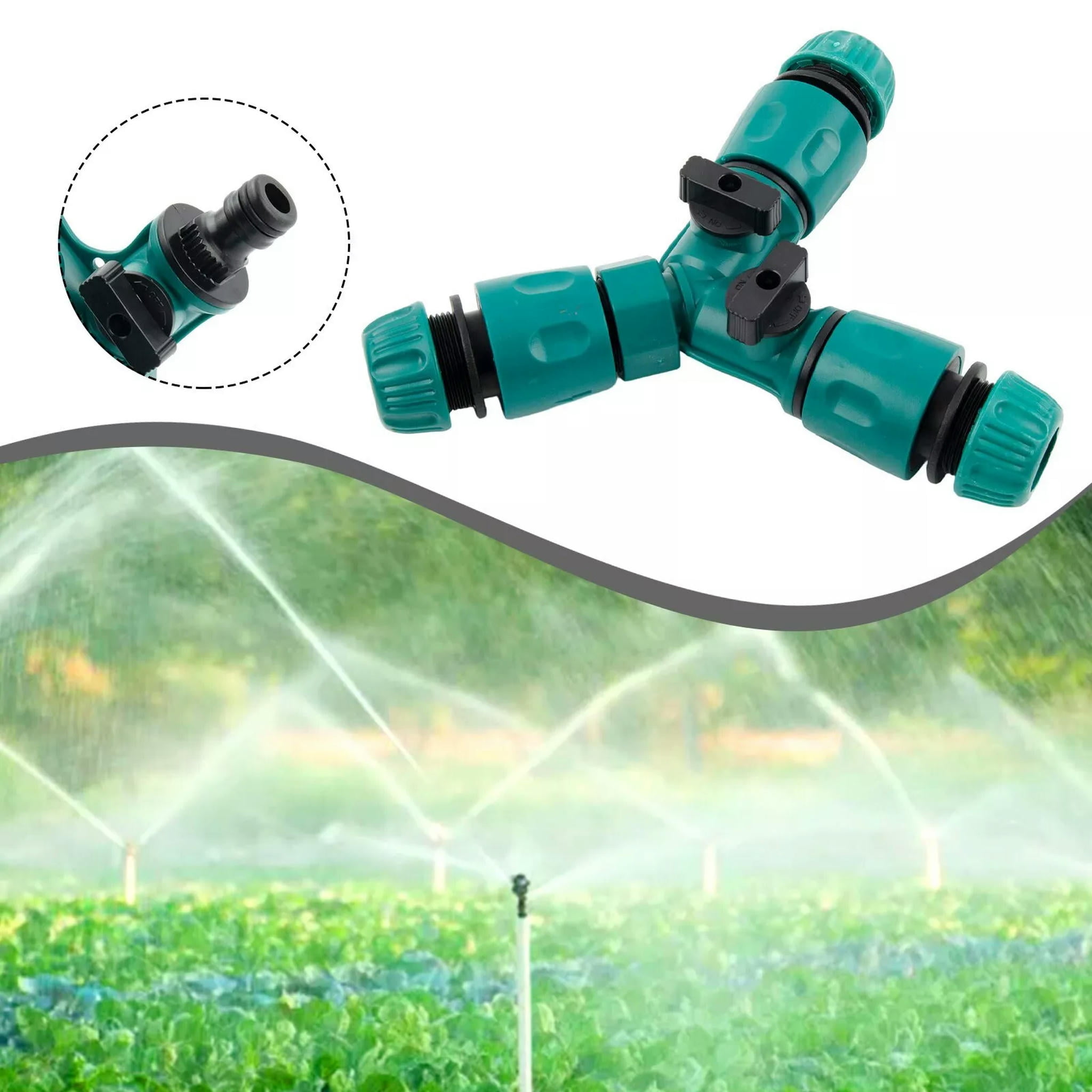 TUMALL Garden Water Pipe 3Way Hose Splitter INLINE & ON/OFF Tap 3