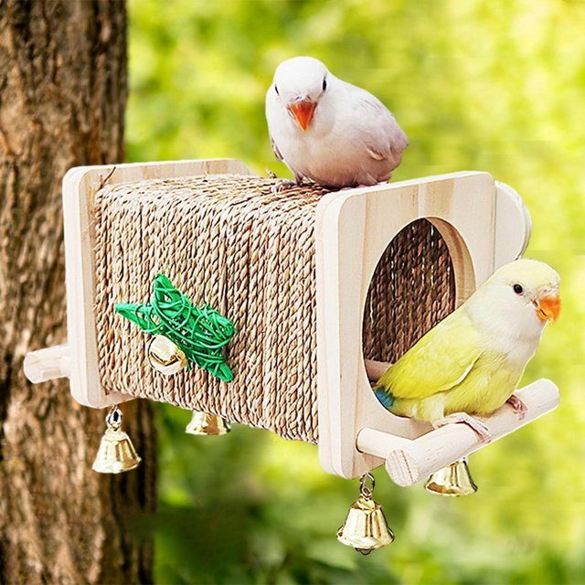 TUMALL Grass Birds Nest Shelter Hut Parrot Nest House for Indoor