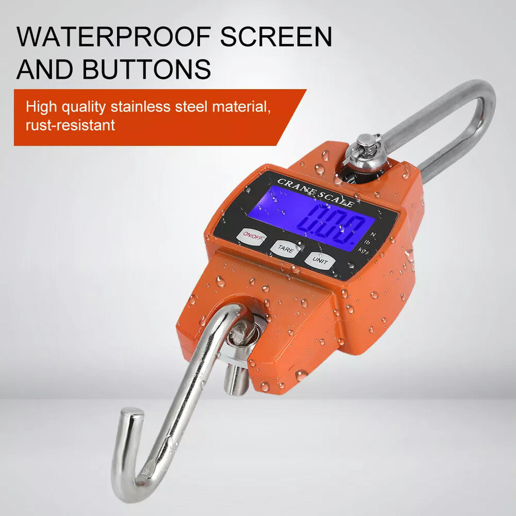 TUMALL HD 300KG Industrial Crane Scale LCD Digital Electronic Hook Hanging Weight New-default