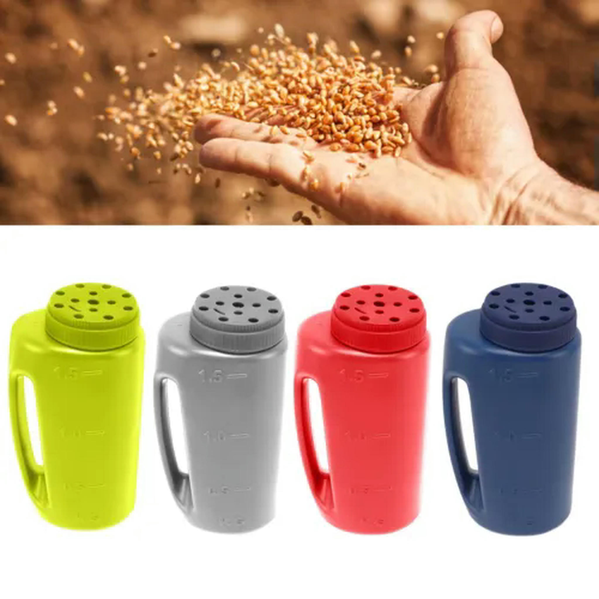 TUMALL Handheld Fertilizer Spreader Hand Held Grass Seed Spreader Crop