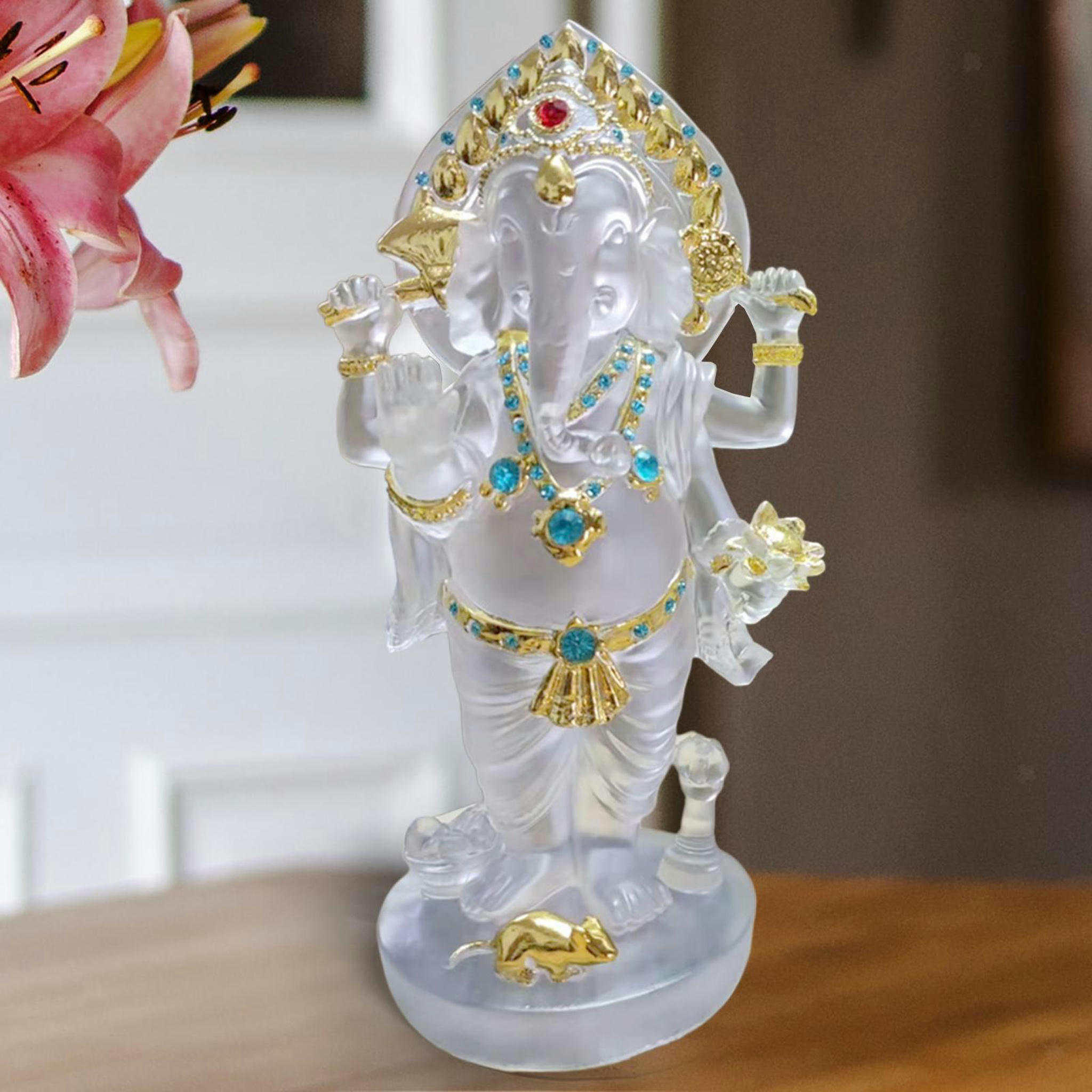 TUMALL Hindu GOD Statue GOD India White Figurine Buddha ResinColored