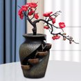 TUMALL Indoor Water Fountain Waterfall Flower Vase Craft for Desktop