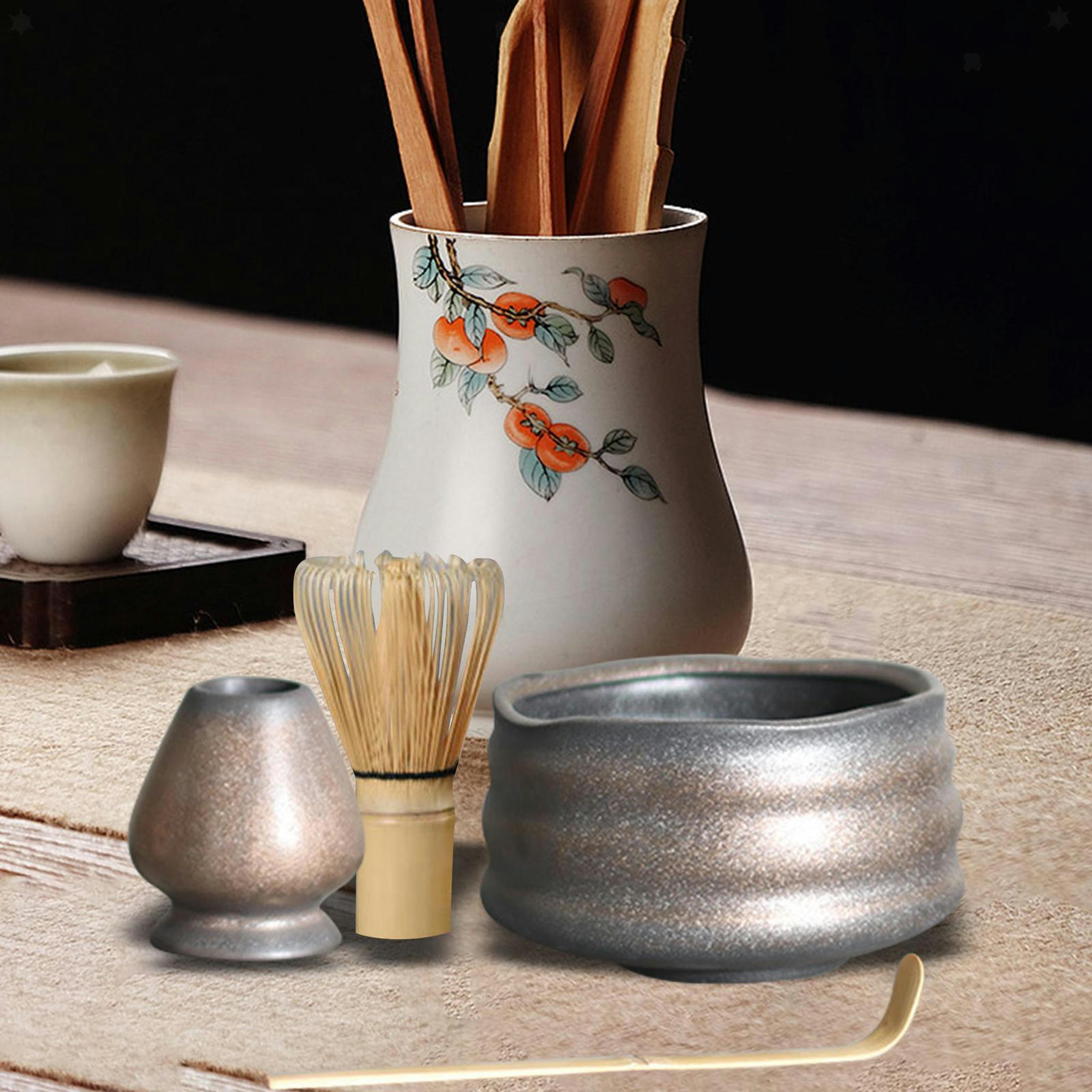 TUMALL Matcha Set Whisk Holder Traditional Tea Ceremony Matcha Spoon