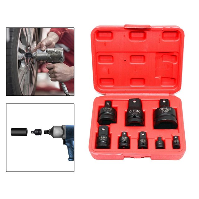 TUMALL Metal Sockets Wrench Adapter Set Heavy Duty with Storage Case