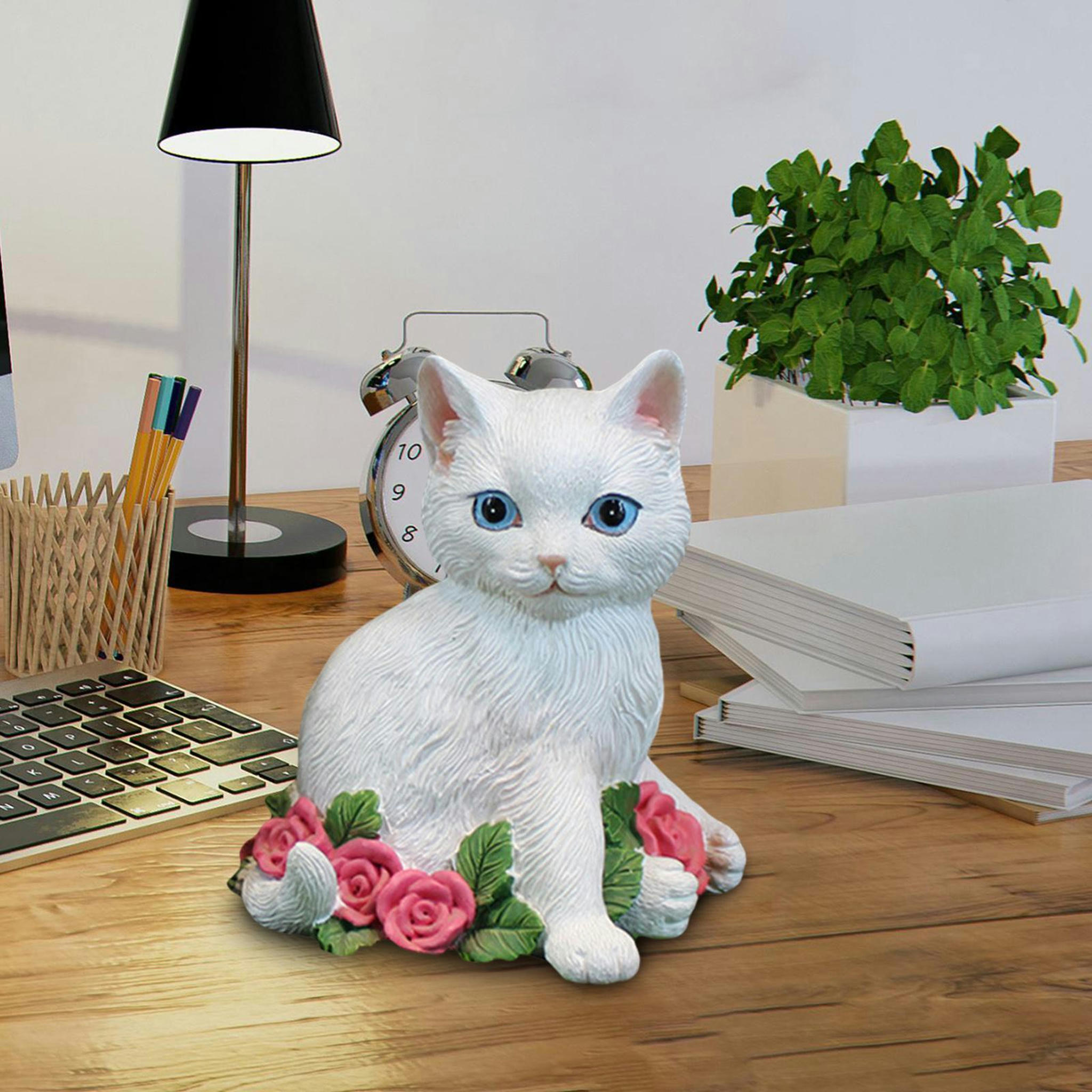 TUMALL Nordic Cat Figurine Statue Resin Sculpture Collection Micro