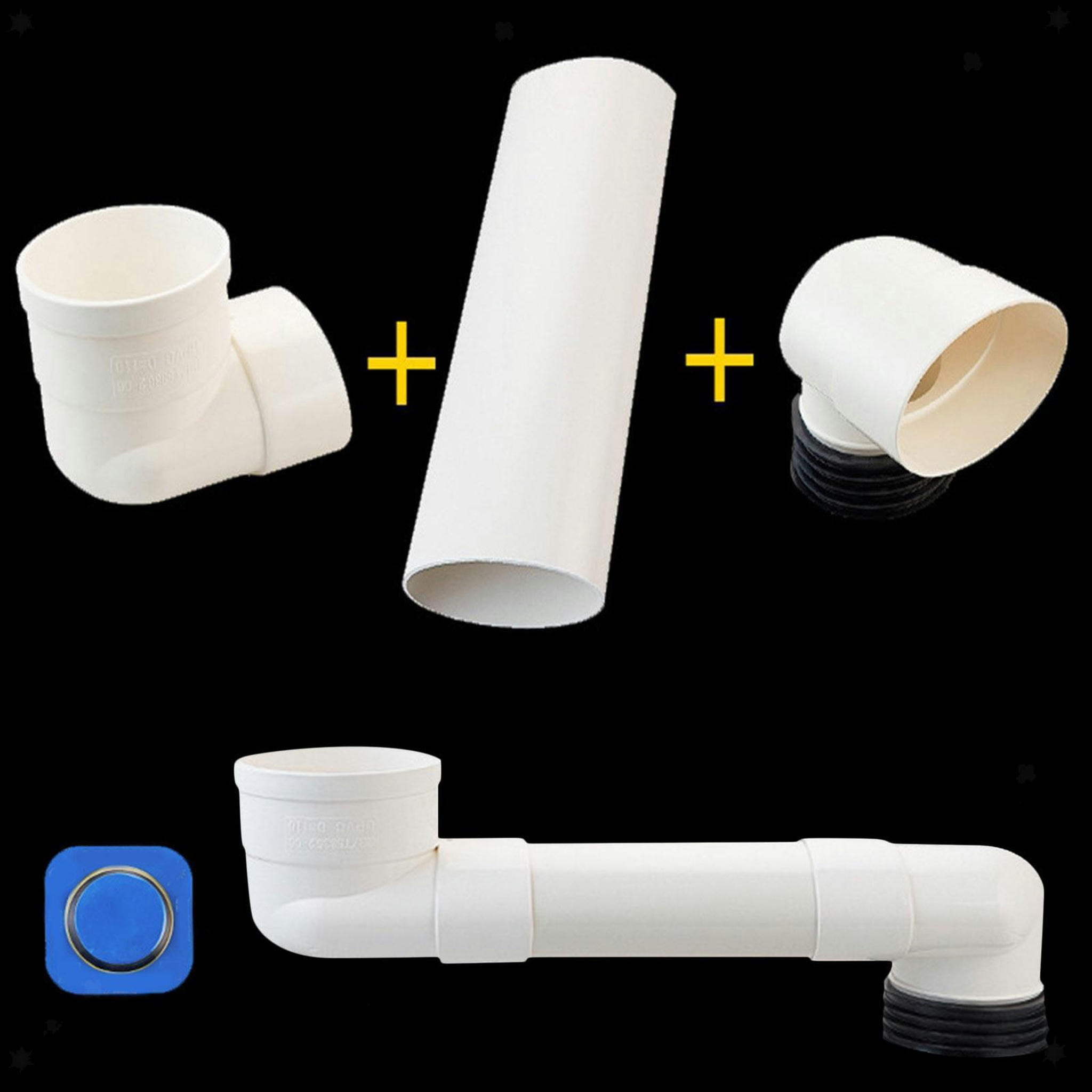 TUMALL Offset Toilet Flange Extension Drain Pipe Connector PVC Offset