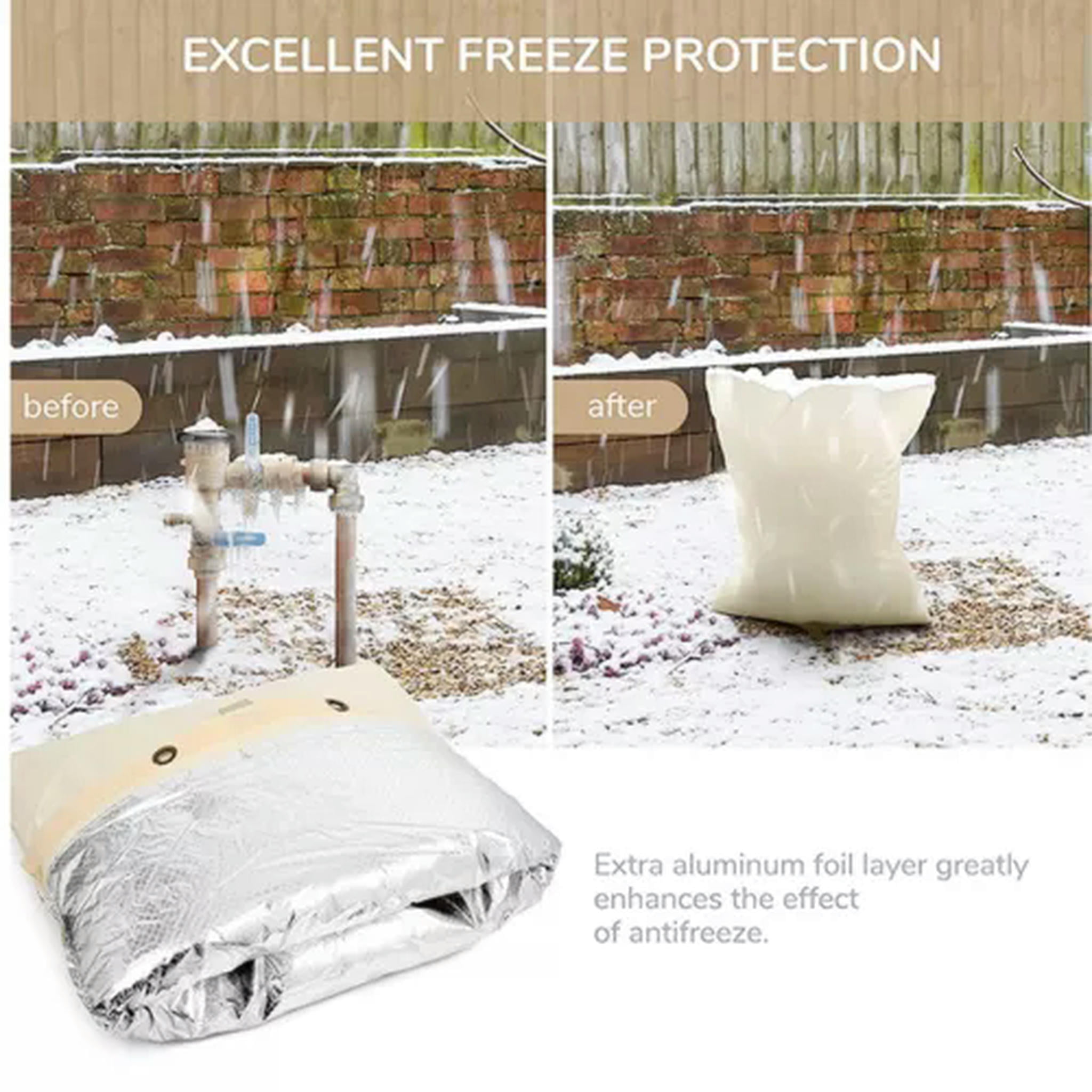 TUMALL Pipe Insulation Cover Good Performance Hook Loop Closure