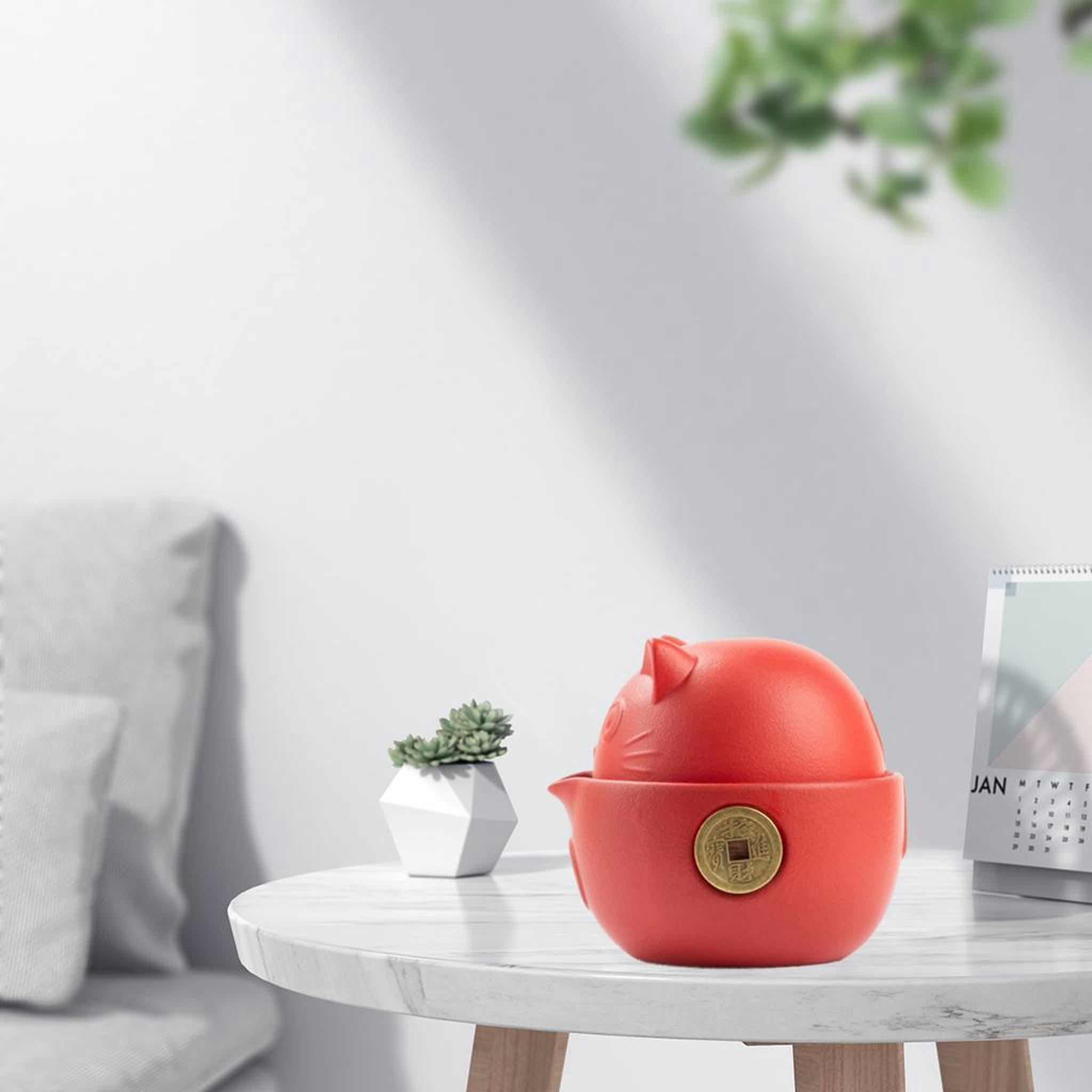 TUMALL Portable Ceramic Tea Set with Travel Bag Travel Teaware Set Car