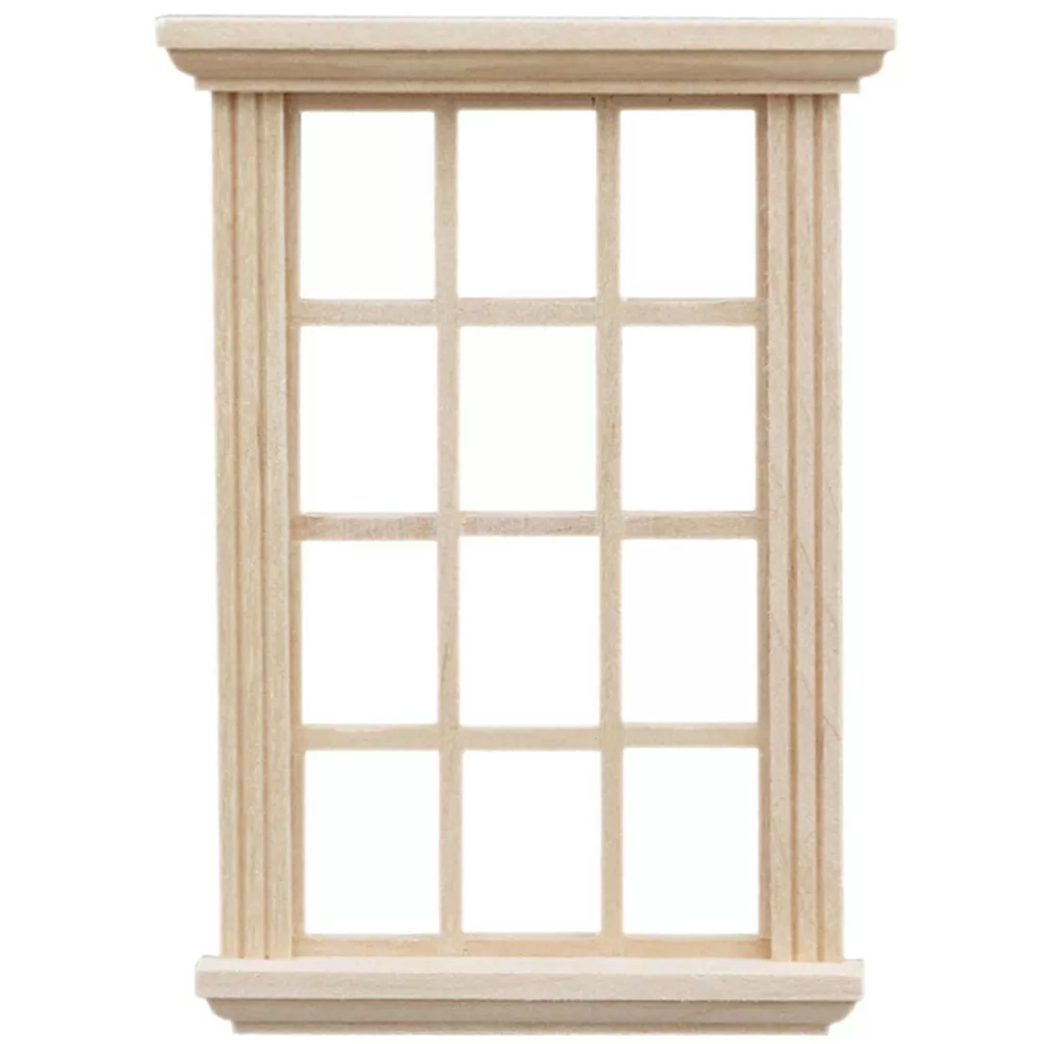 TUMALL Pretend Play Window Dollhouse Unfinished Furniture Wooden ...
