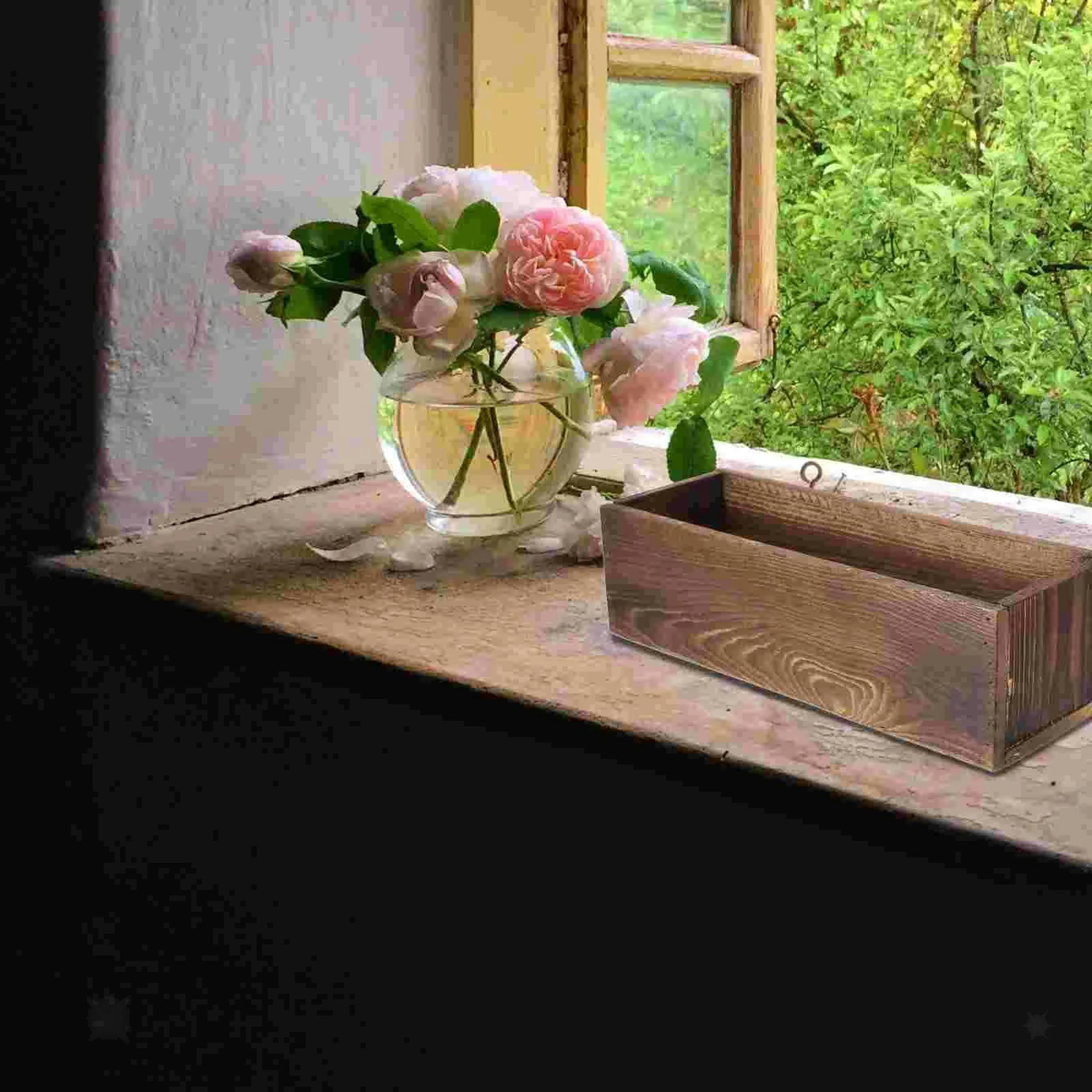 TUMALL Rustic Wooden Flower Box Wood Planter Box Unique Centerpieces