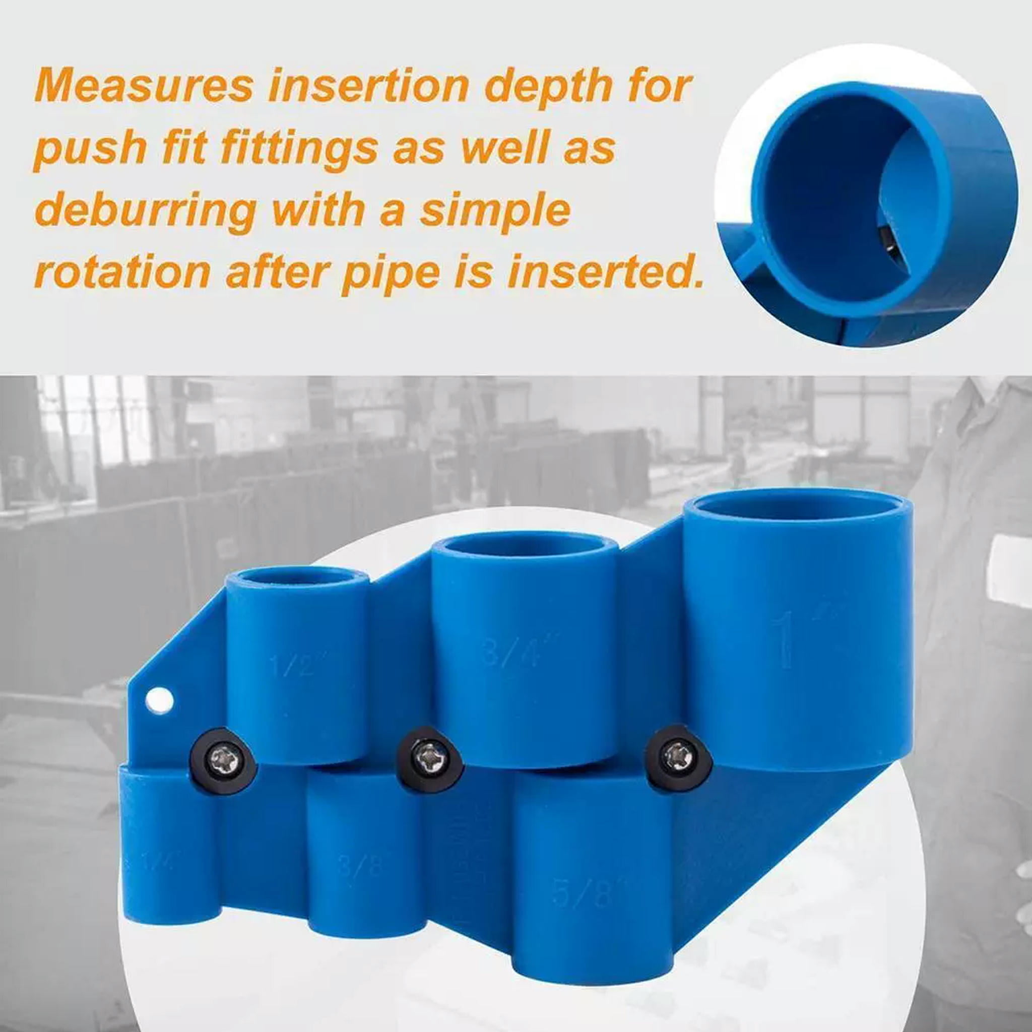 TUMALL SharkBite Deburring Pipe and Depth Sounder Gauge Tool CPVC· PEX