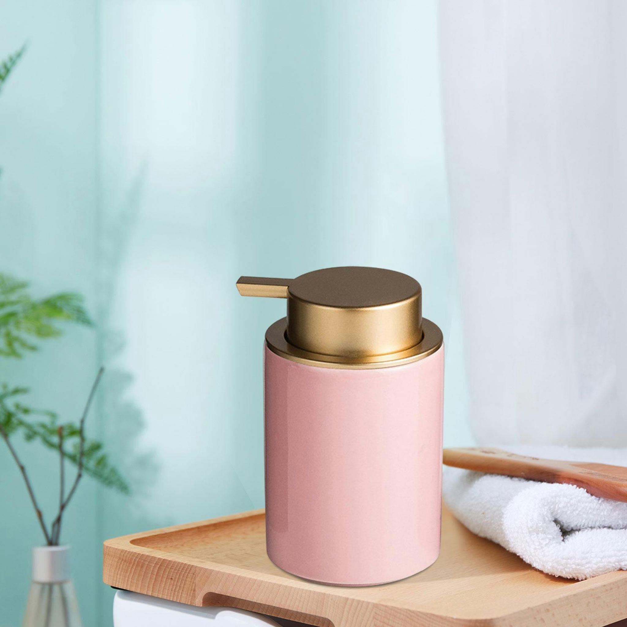 TUMALL Soap Dispenser Empty Shampoo Bottles Refillable DishPink