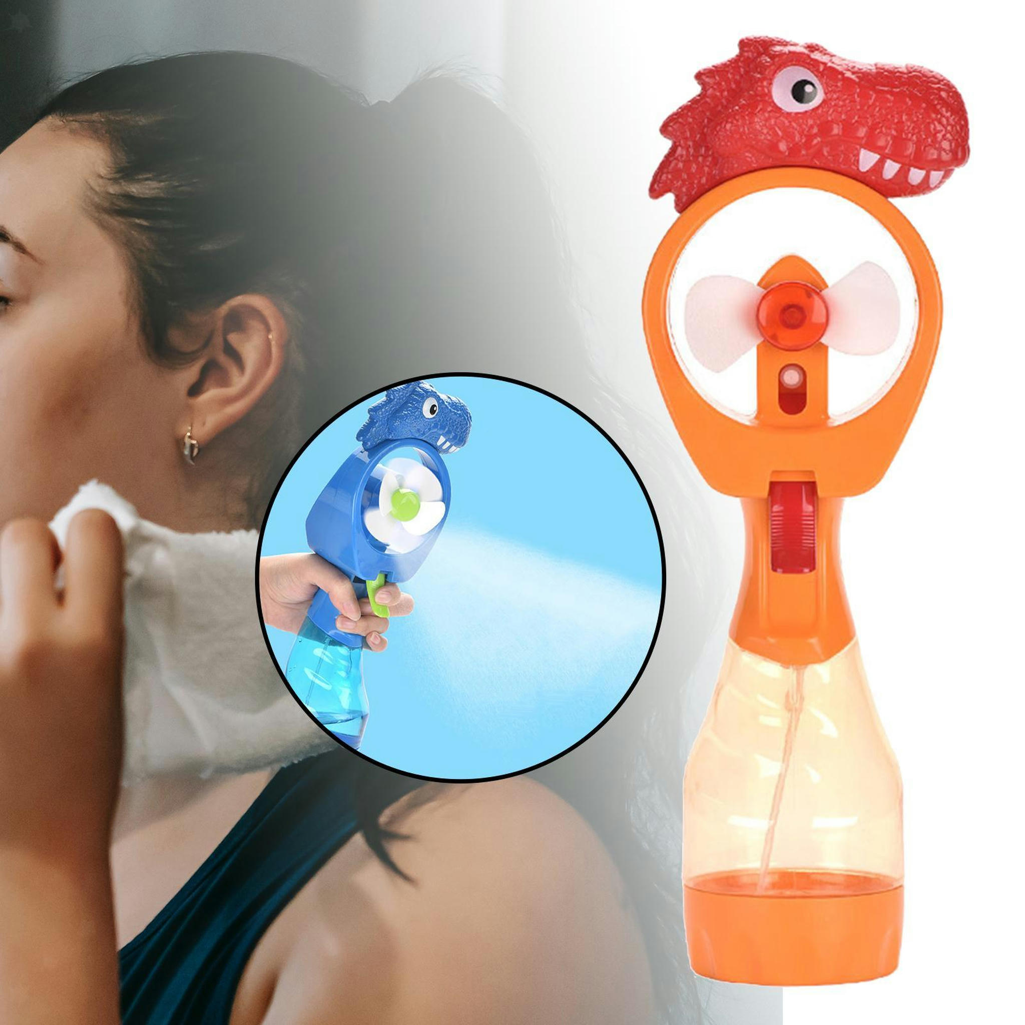 TUMALL Spray Fan Battery Operated Portable Pocket 2In1 for Park