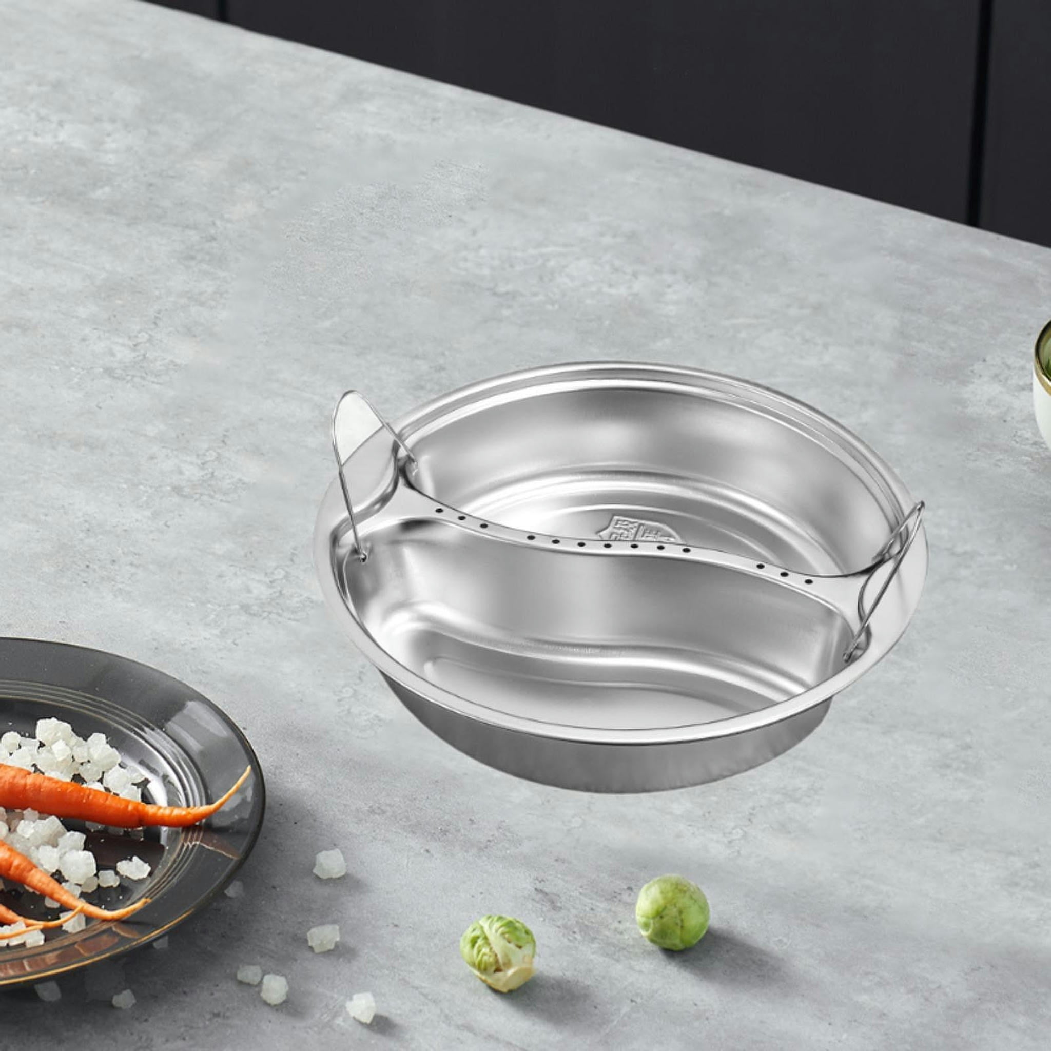 TUMALL Stainless Steel Steamer Basket Divided Food Pan for Desserts