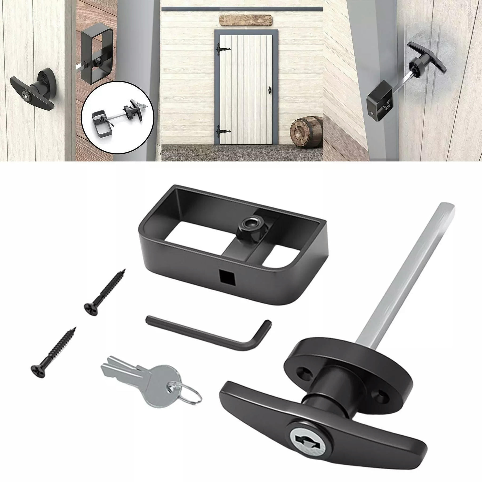 TUMALL T Handle Lock Replacement with Keys Hardware for Canopy Barn