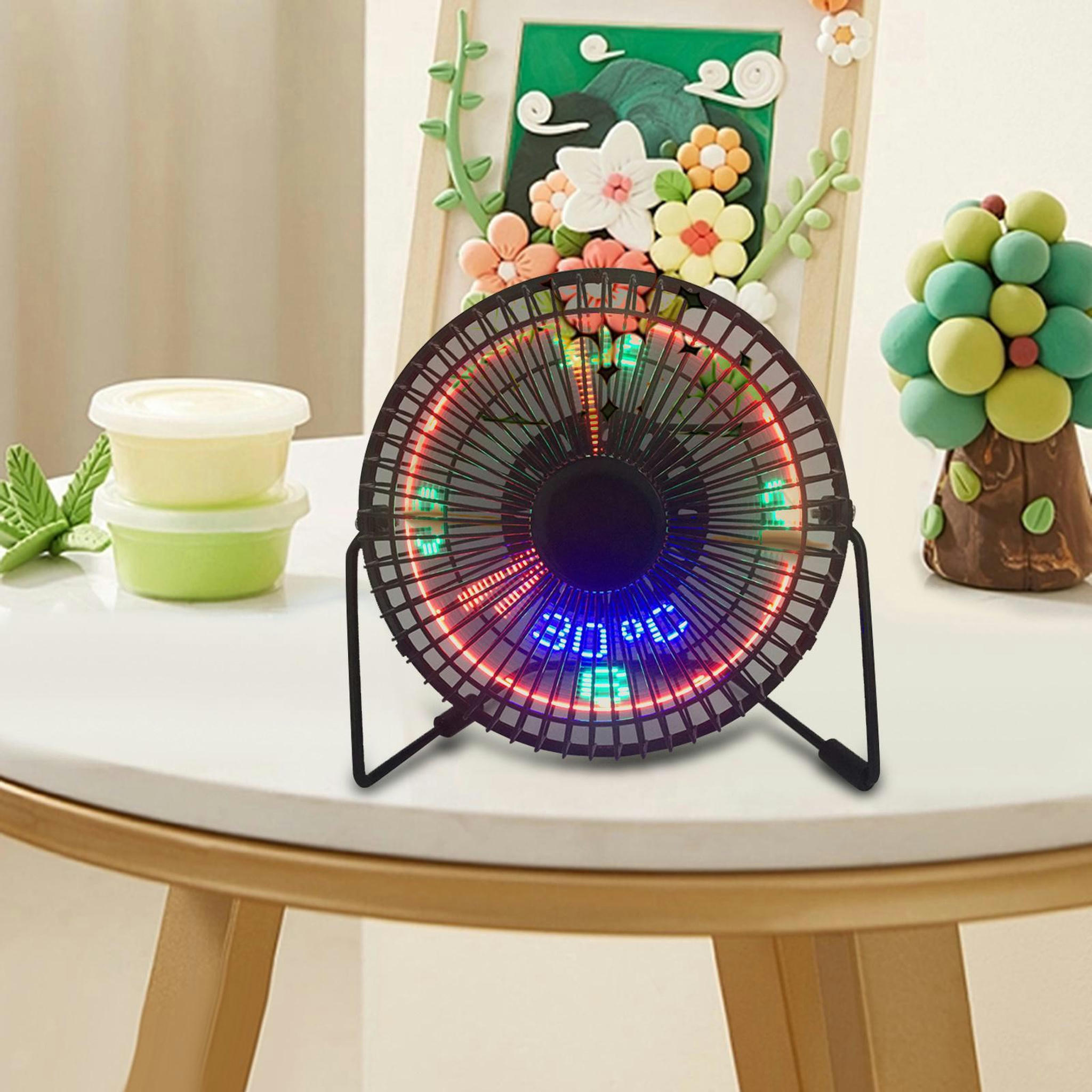 TUMALL USB LED Clock Fan Desk Fan with Real Time Display 360 Degree