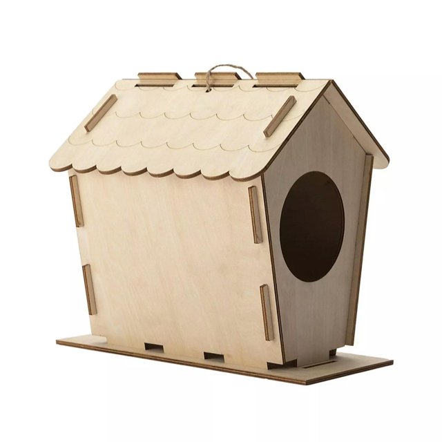 TUMALL Unfinished Wooden Bird Nest Nesting Box Decor Lawn Gift Patio