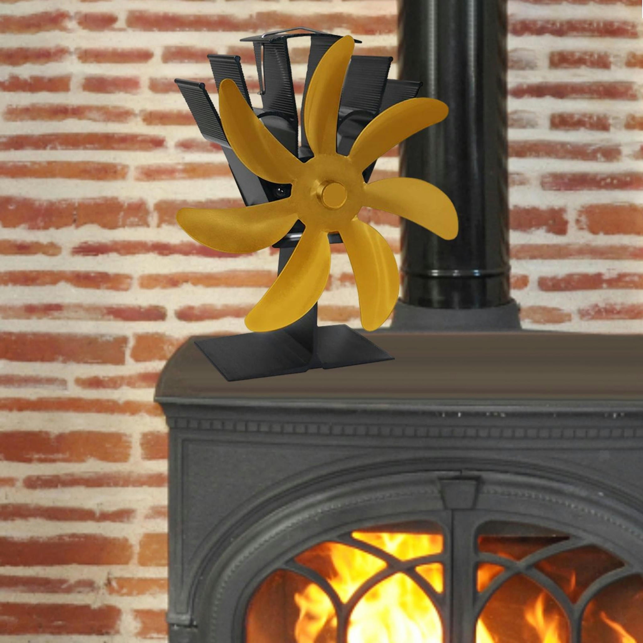 TUMALL Upgrade 7 s Fireplace Fan, Fuel Cost Saving Eco Friendly Double