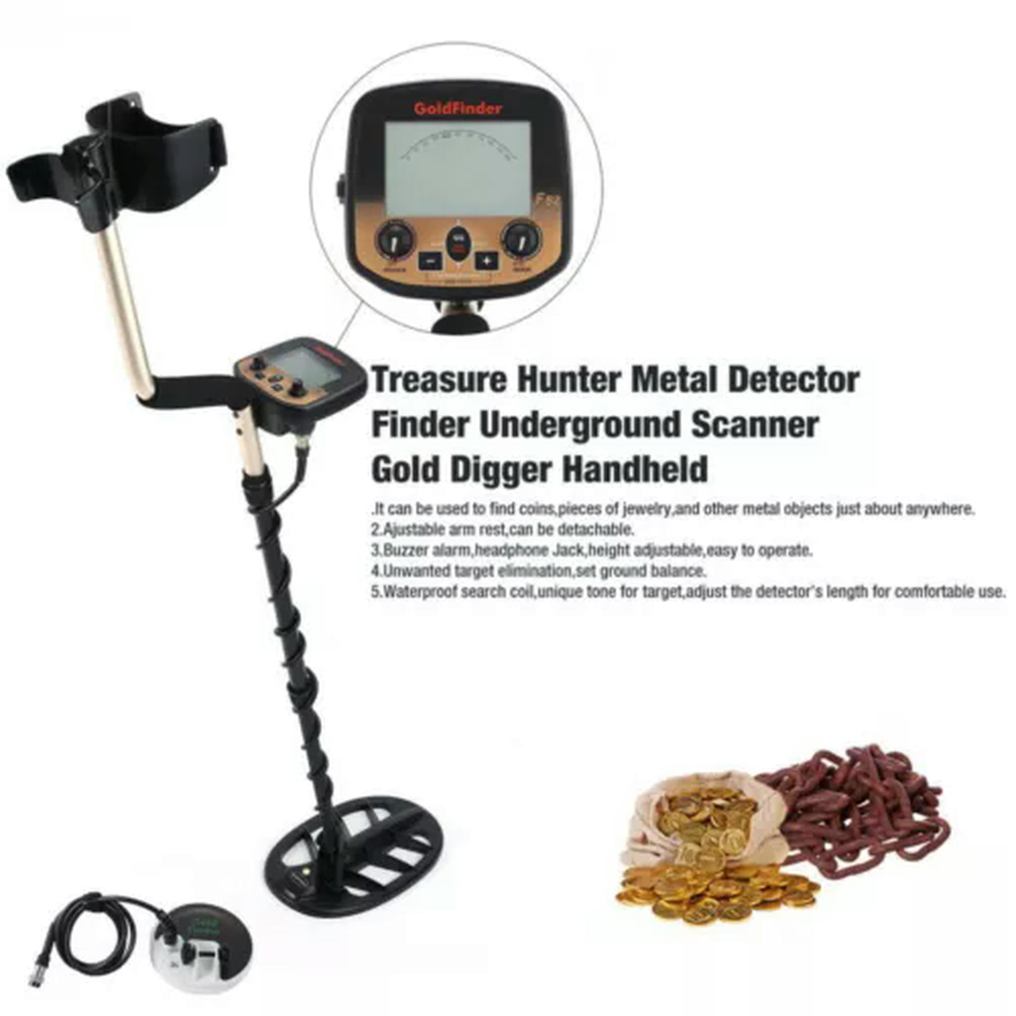 TUMALL Waterproof Metal Detector Underground Explorer Gold Finder US5