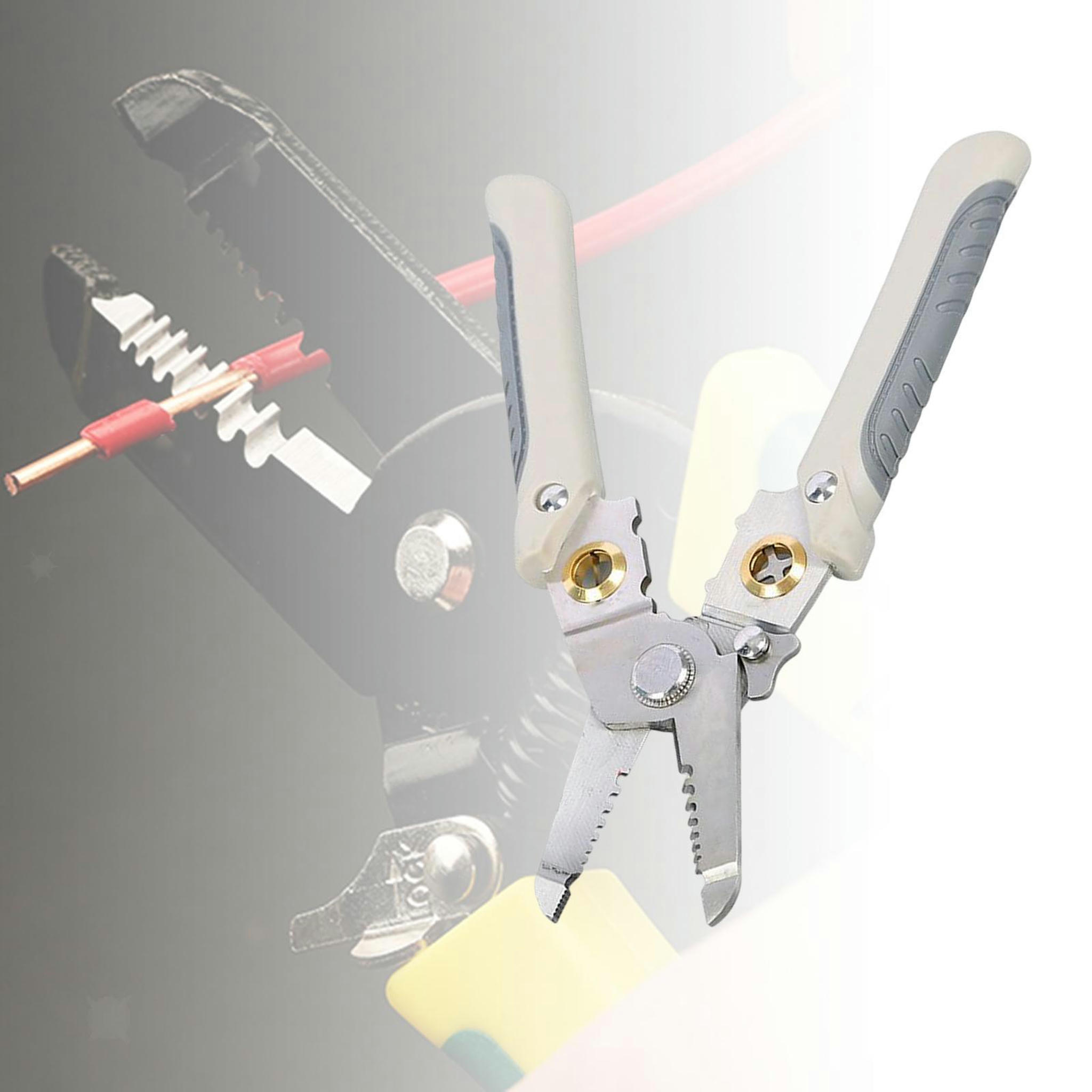 TUMALL Wire Electrical 7'' Cable Crimper Electrical Pliers for Solid