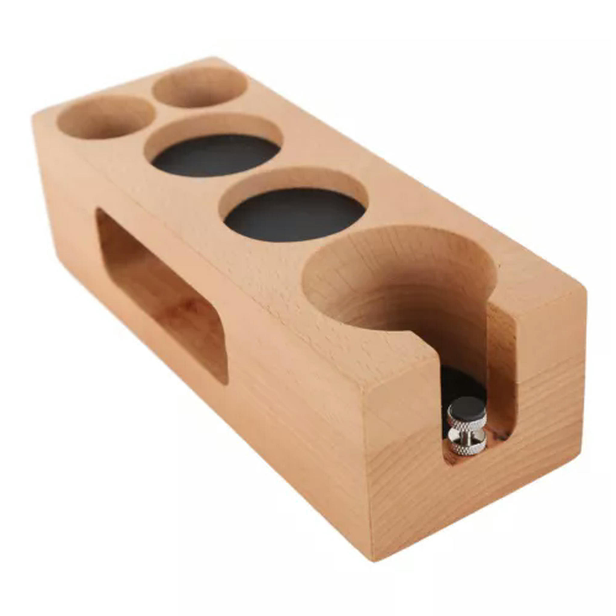 TUMALL Wood Coffee Filter Tamper Holder Wooden Coffee Tamper Mat Stand