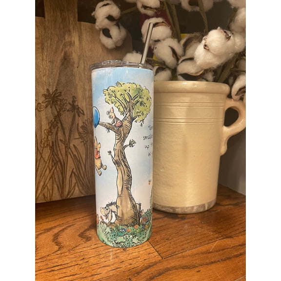 TUMBRO Classic Winnie the Pooh 20oz Stainless Steel Tumbler. Phil the Cup Up, White